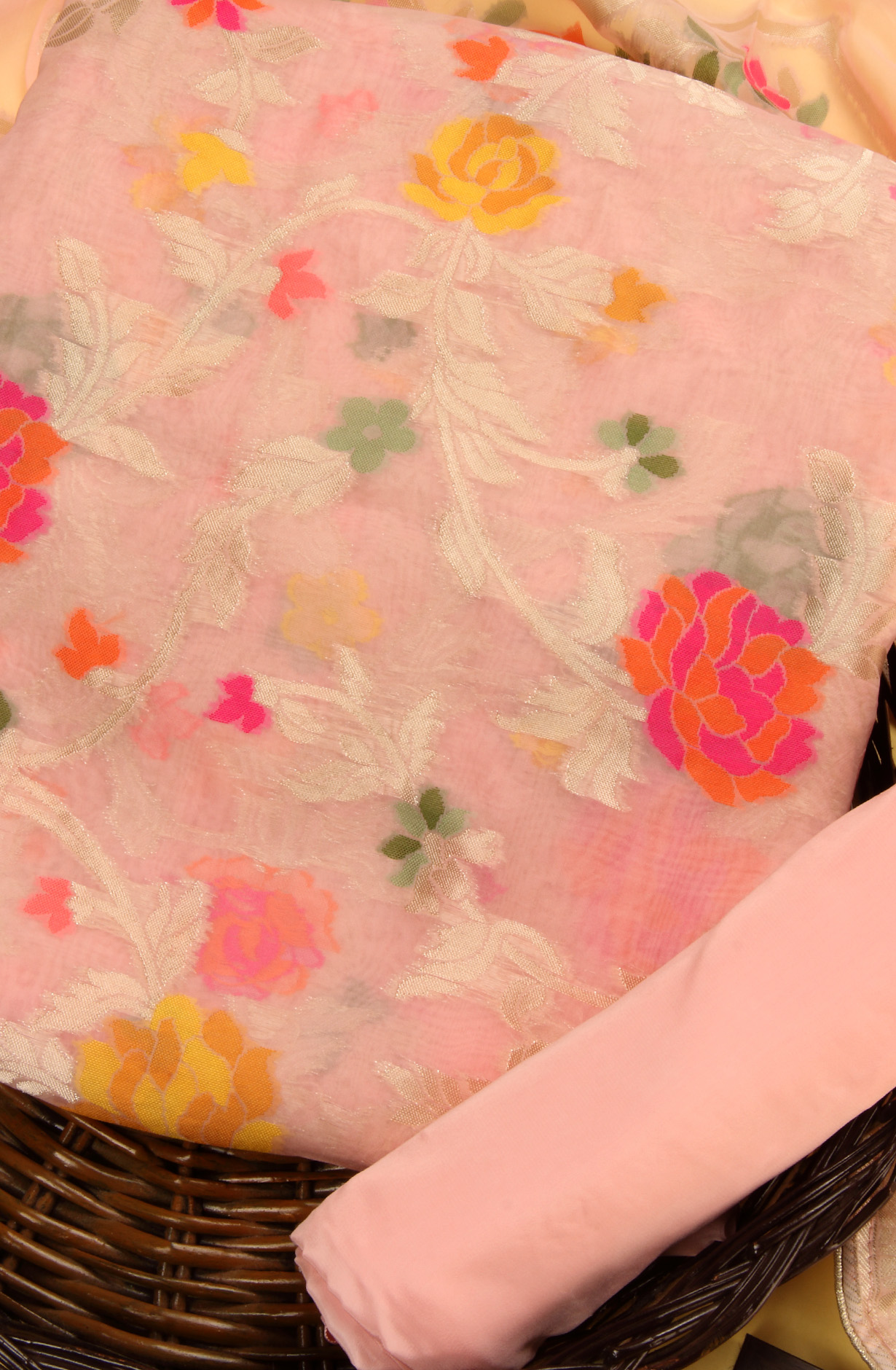 Peach Organza Festivewear Salwar Kameez with Dupatta - OM321-4M