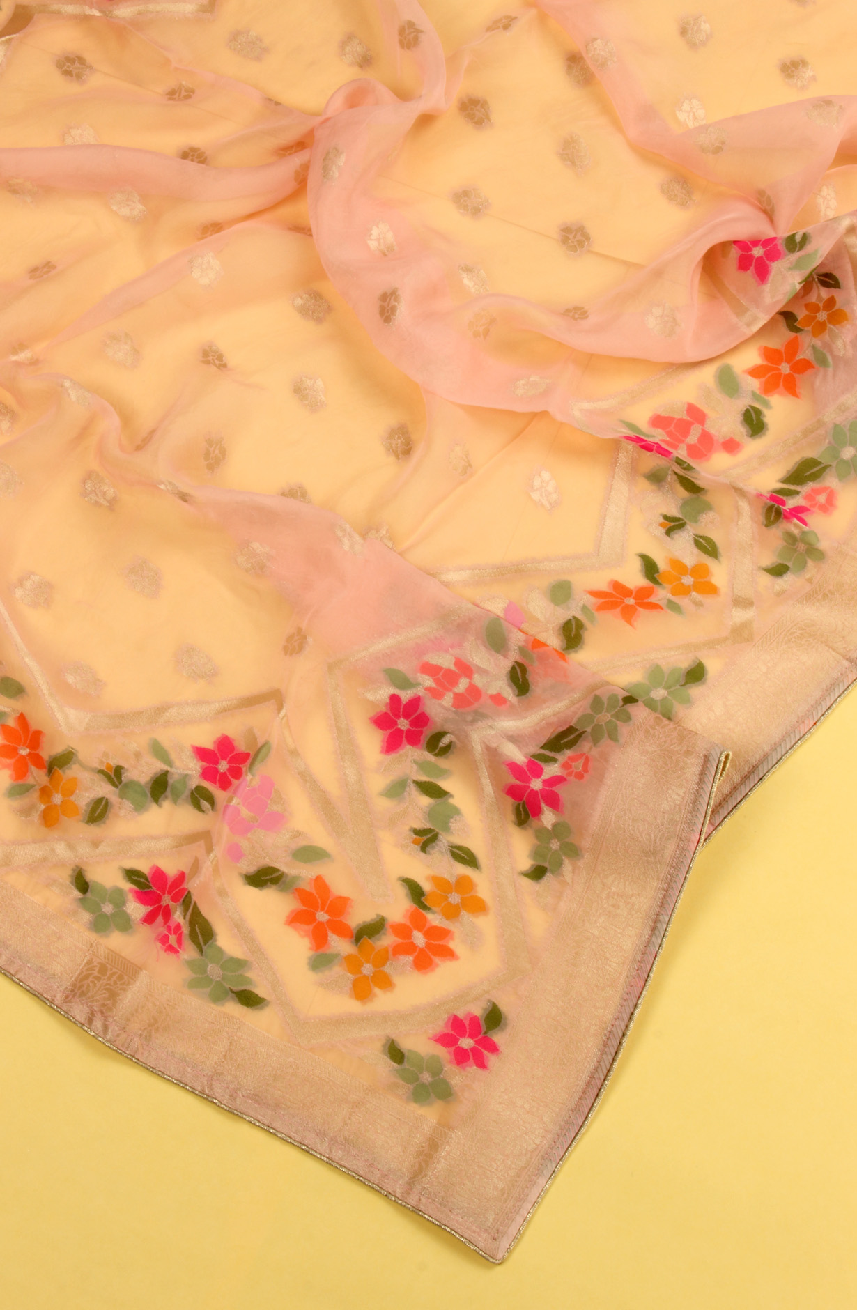 Peach Organza Festivewear Salwar Kameez with Dupatta - OM321-4M