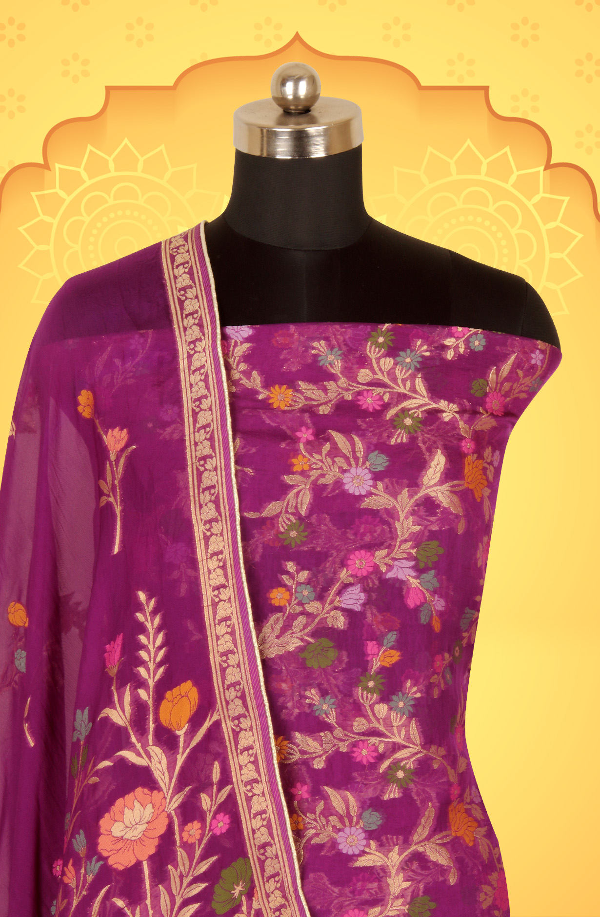 Purple Organza Festive Wear Salwar Kameez with Dupatta - OM338-124M