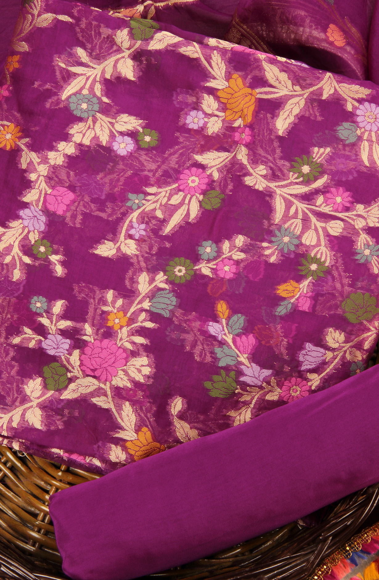 Purple Organza Festive Wear Salwar Kameez with Dupatta - OM338-124M