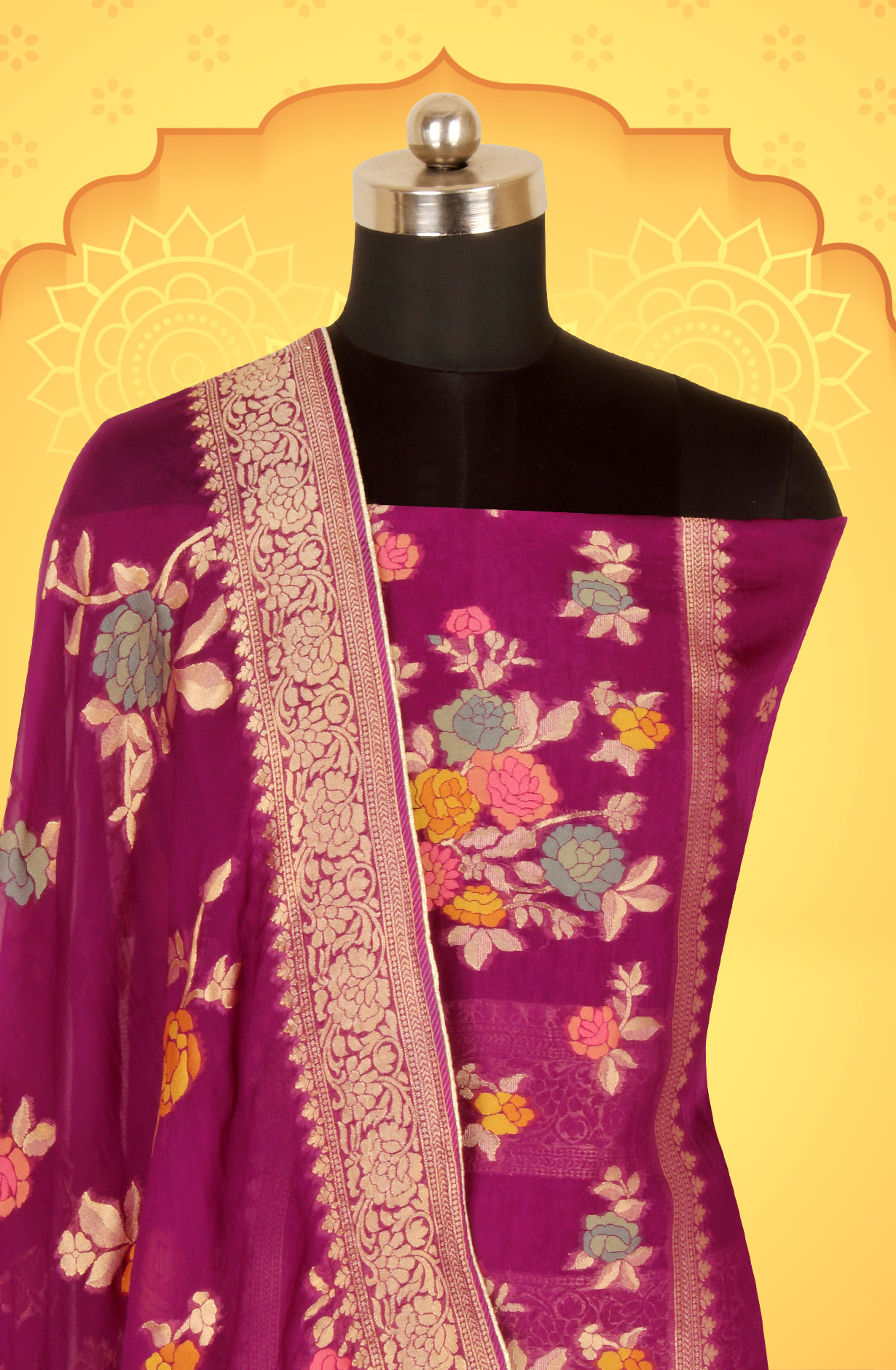 Purple Organza Festive Wear Salwar Kameez with Dupatta - OM9602-124