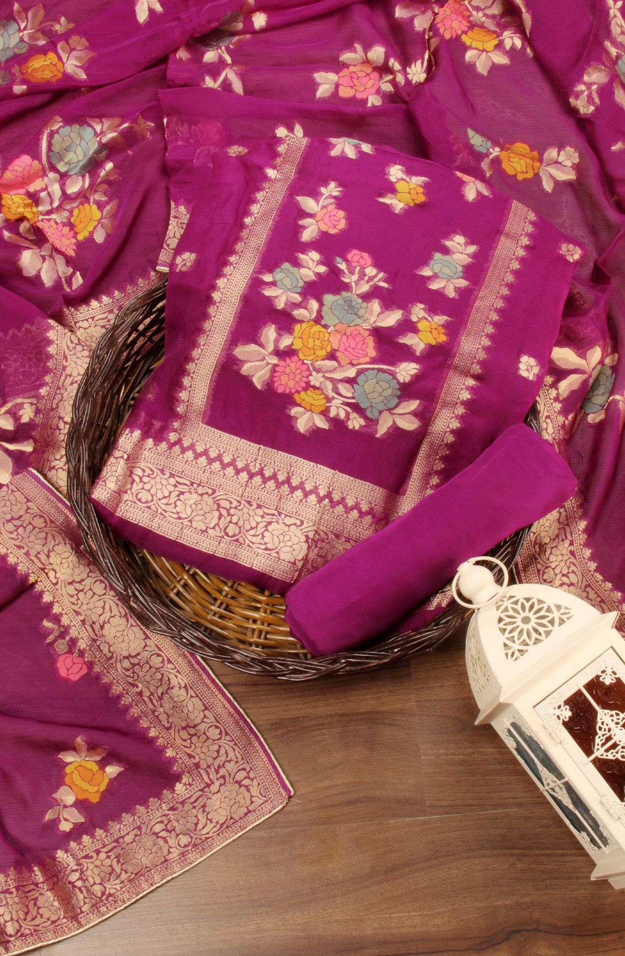 Purple Organza Festive Wear Salwar Kameez with Dupatta - OM9602-124