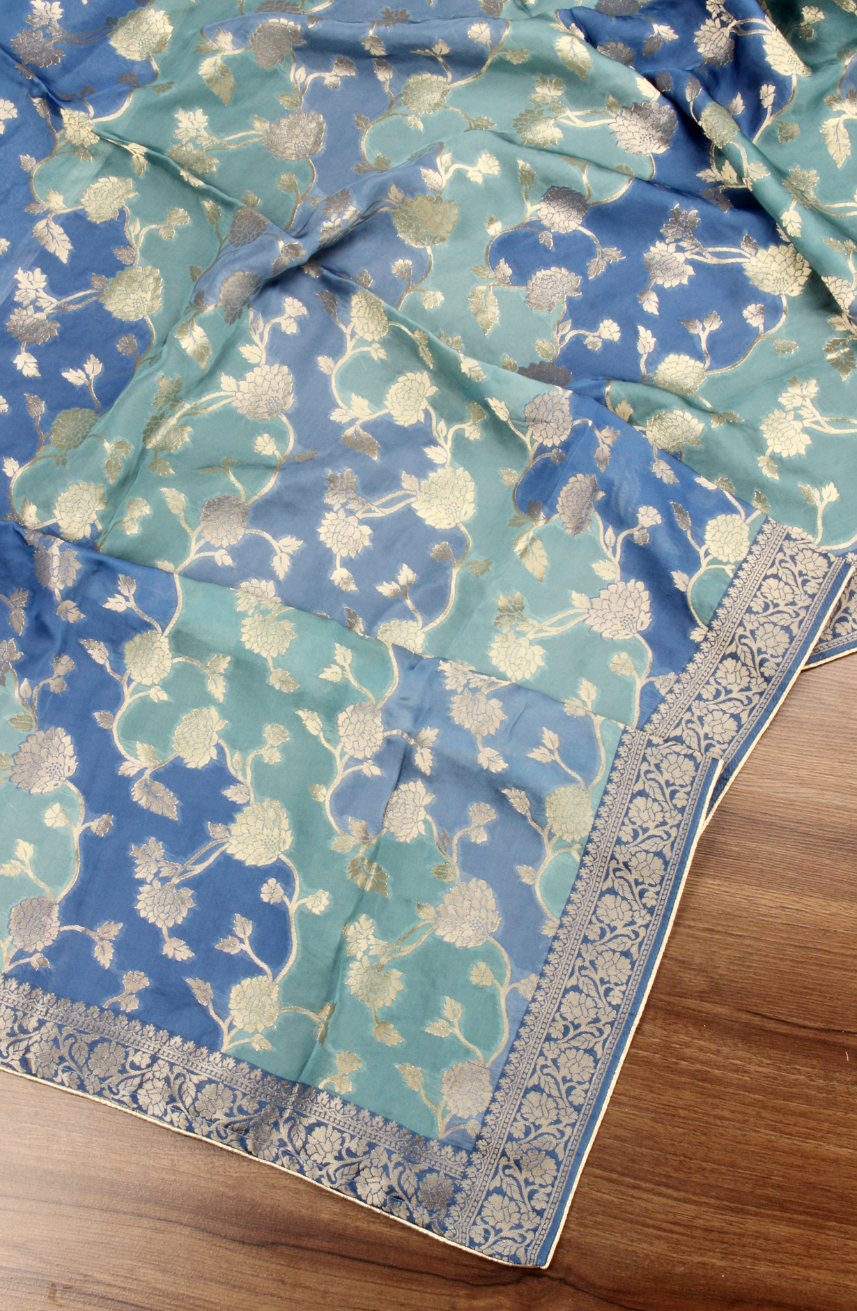 Pastel Blue Organza Festive Wear Salwar Kameez with Dupatta - ORG31604