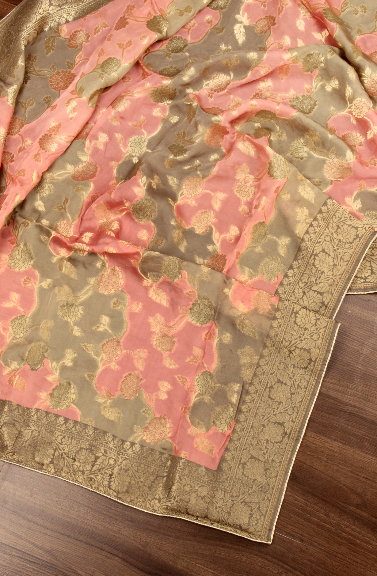 Olive Green Organza Festive Wear Salwar Kameez with Dupatta - ORG31604B