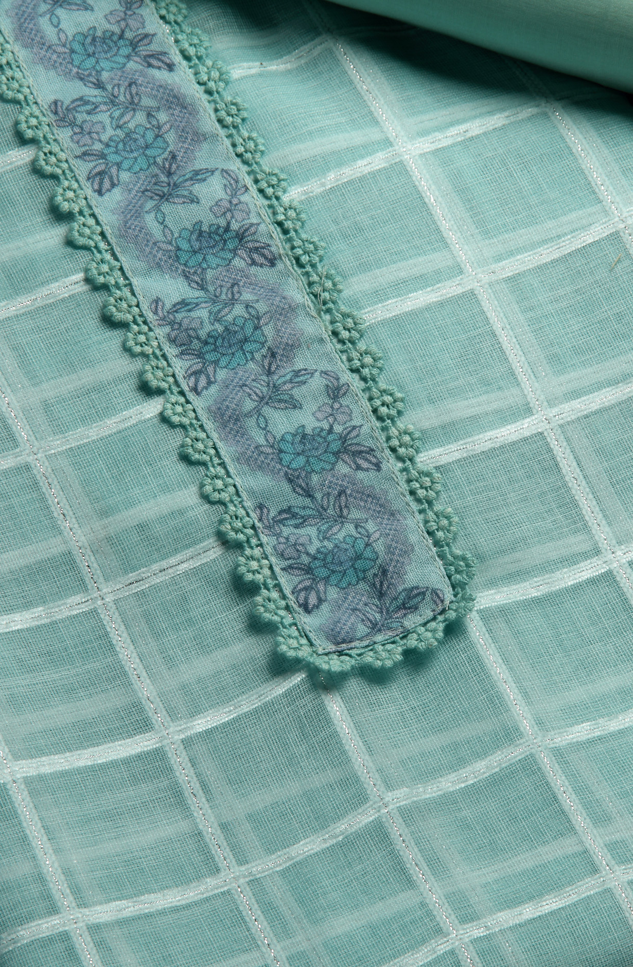 Sea Green Linen Exclusive Salwar Kameez with Dupatta - OSV1201