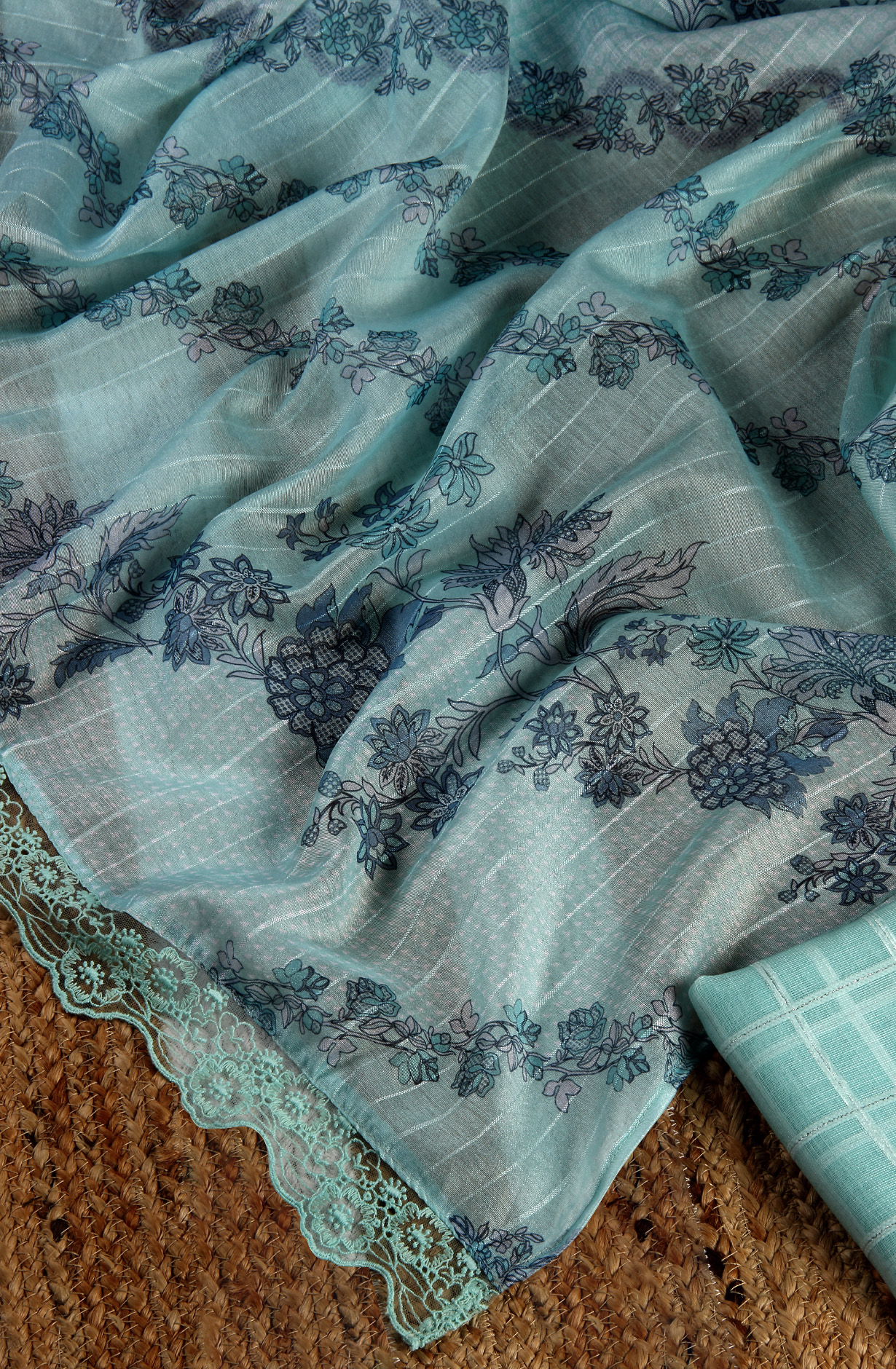 Sea Green Linen Exclusive Salwar Kameez with Dupatta - OSV1201