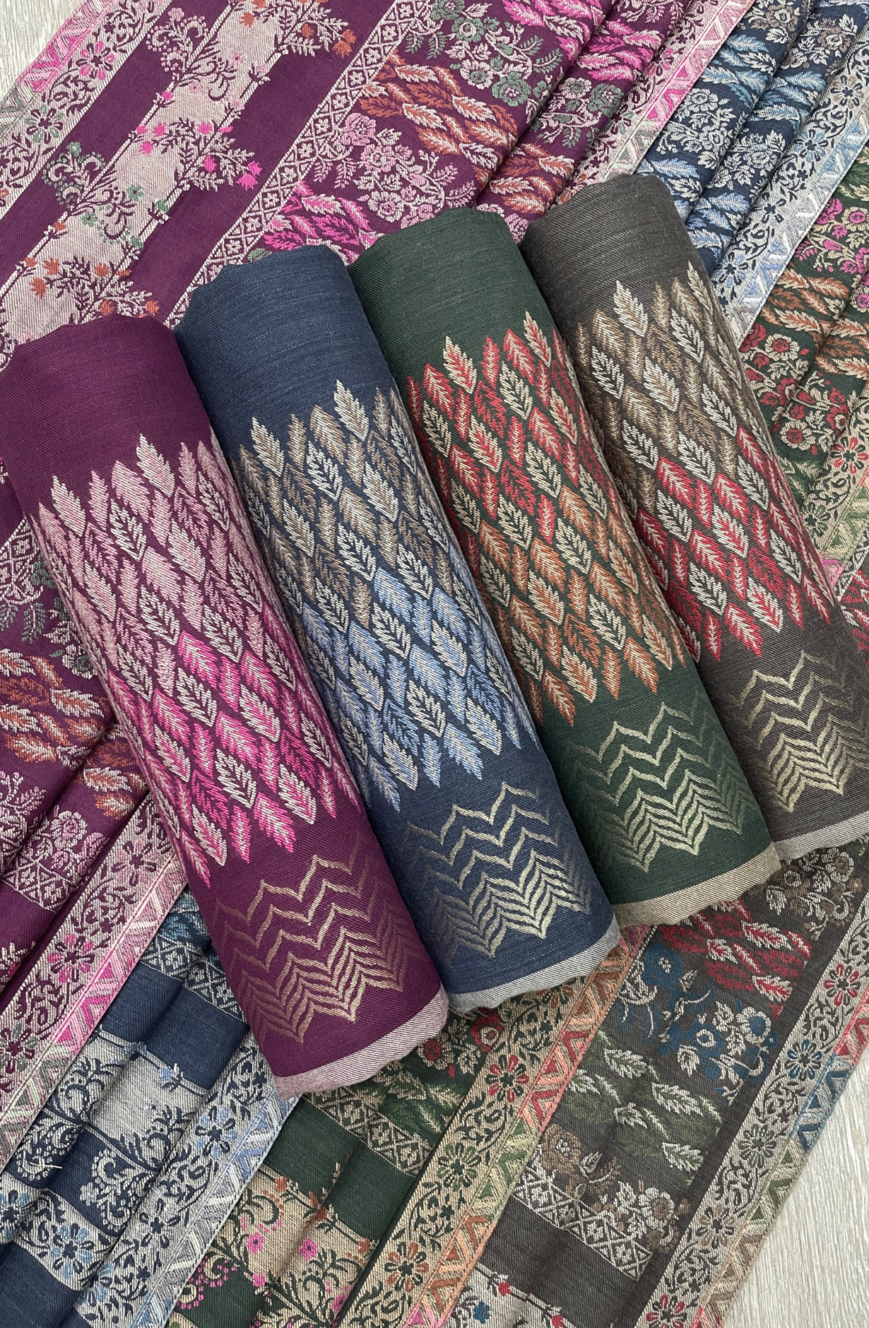 Pure Woolen Pashmina Jacquard Salwaar Kameez with Pashmina Shawl- PAS2023A