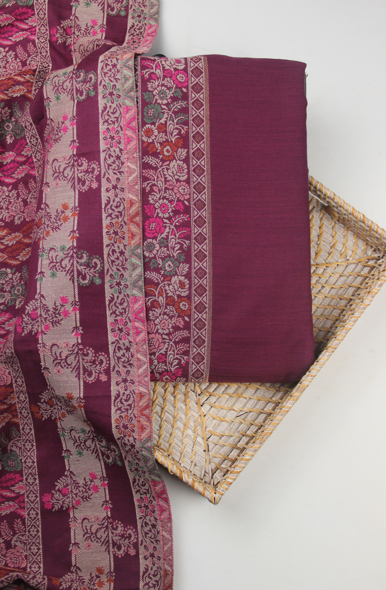 Pure Woolen Pashmina Jacquard Salwaar Kameez with Pashmina Shawl- PAS2023D