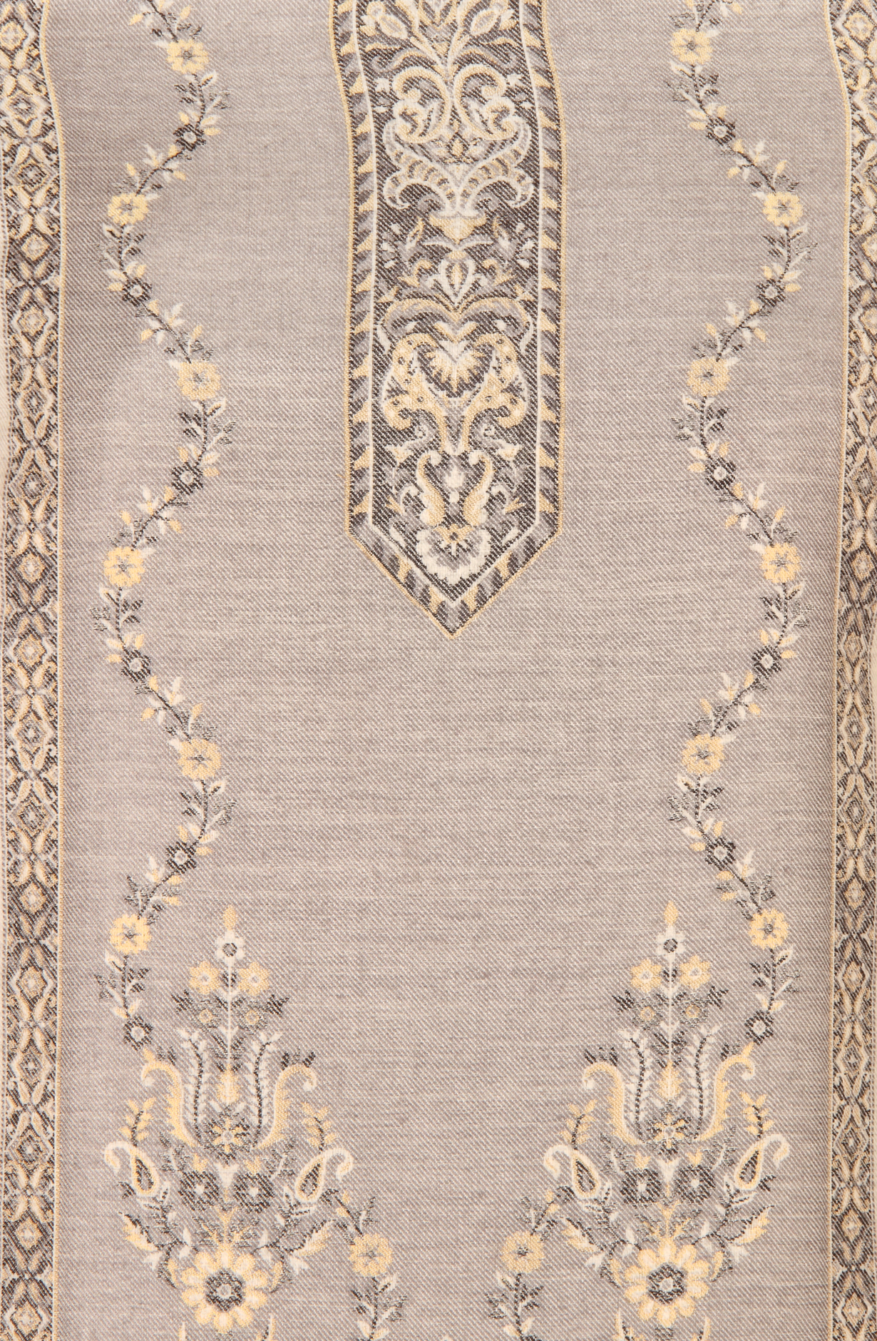 Off-white Pure Pashmina Unstitched Salwar Kameez with Stole Dupatta - PAS2028B