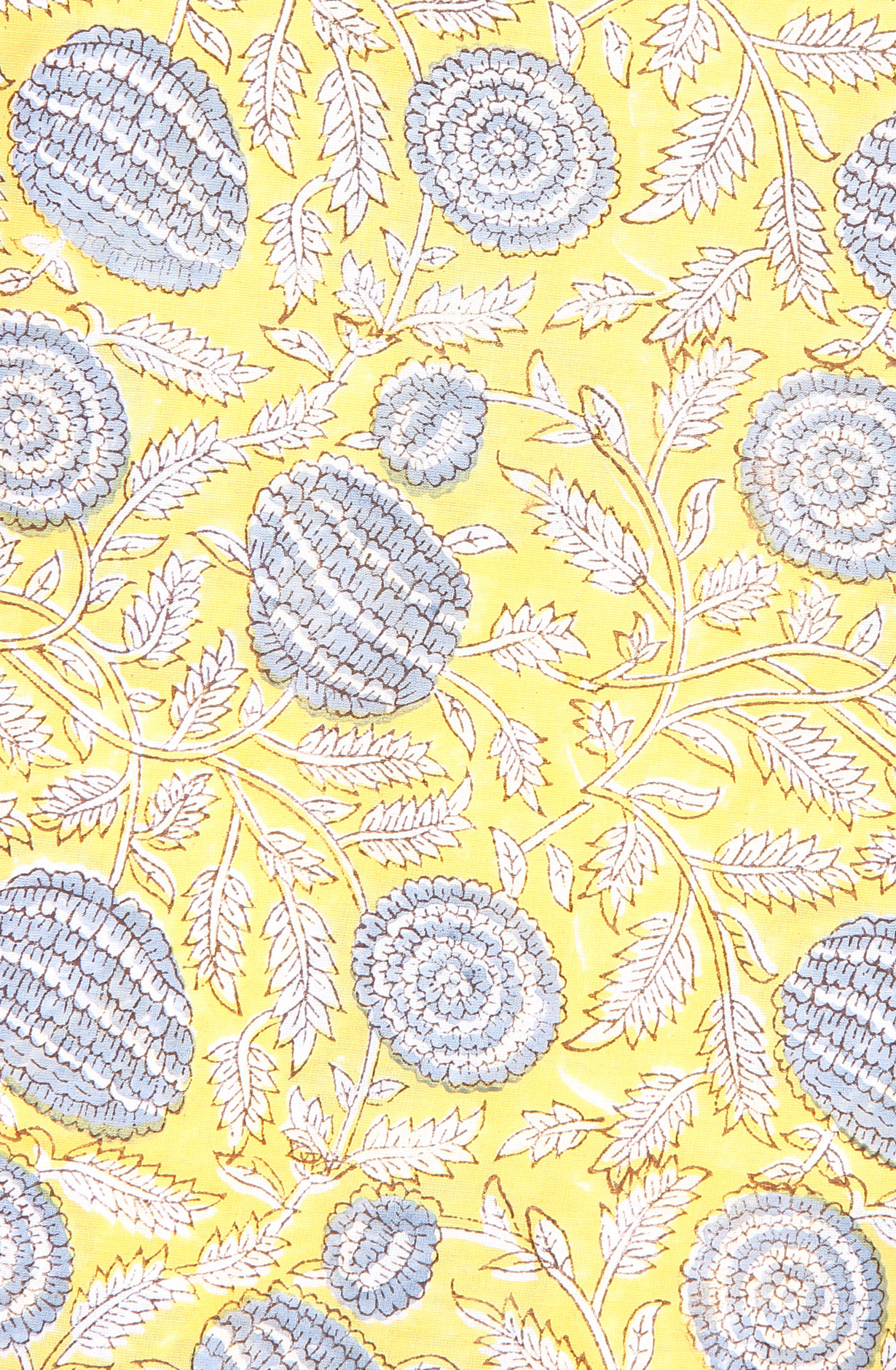 Yellow Printed Unstitched Cotton Dress Material - PFSCOT1011-1A