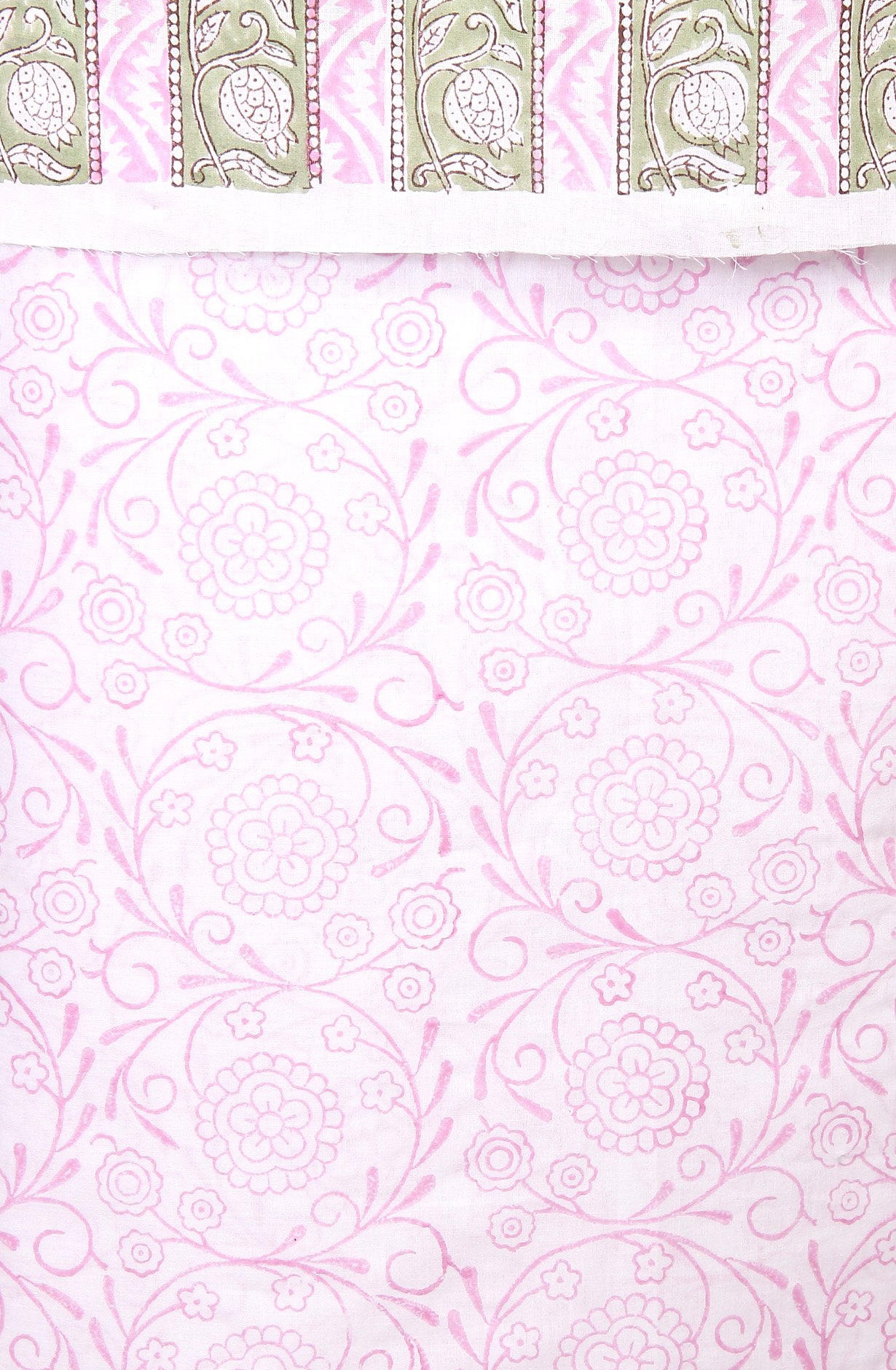 Baby Pink Printed Unstitched Cotton Dress Material - PFSCOT1011-2B