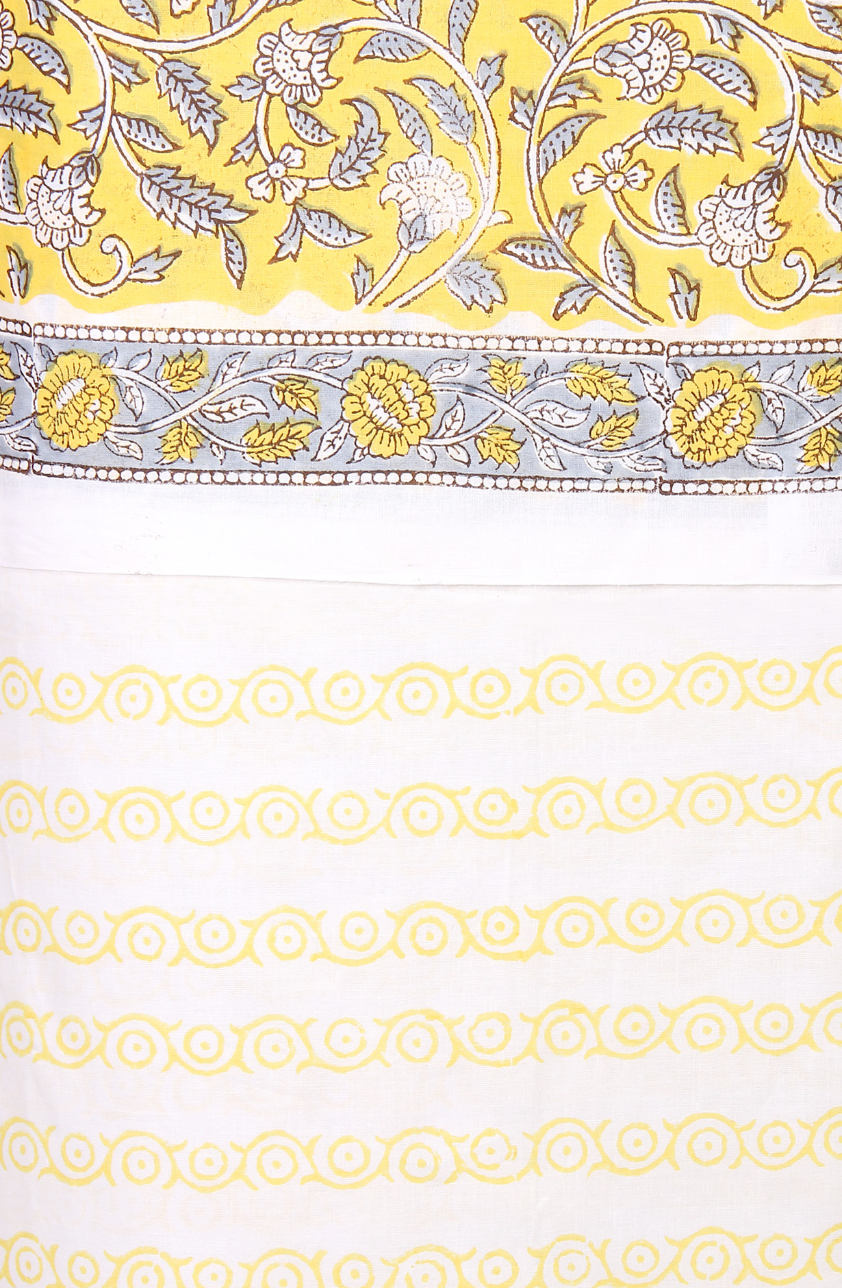 Yellow Printed Unstitched Cotton Dress Material - PFSCOT1011-3B