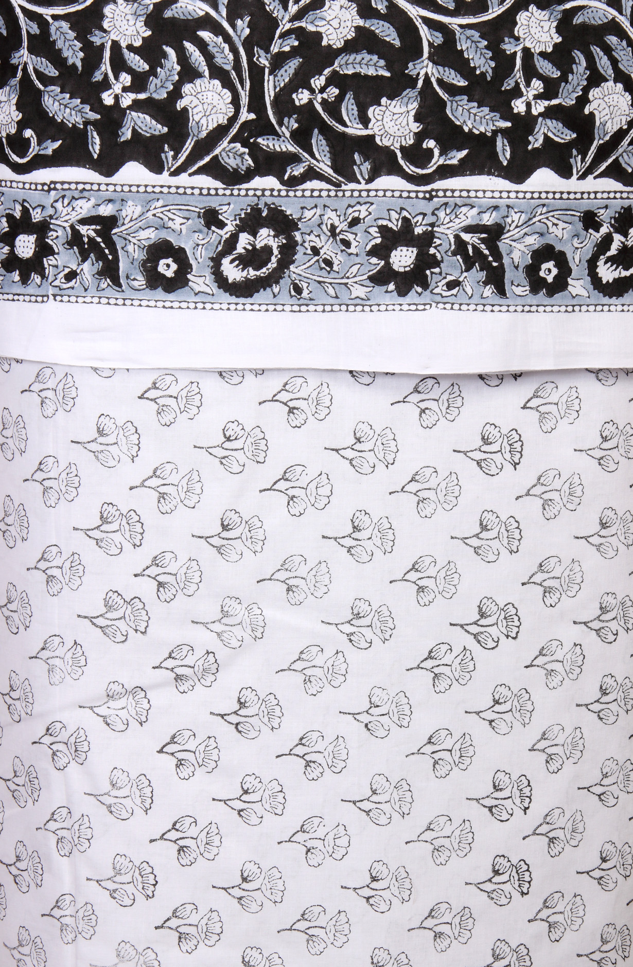 Black Printed Unstitched Cotton Dress Material - PFSCOT1011-3C