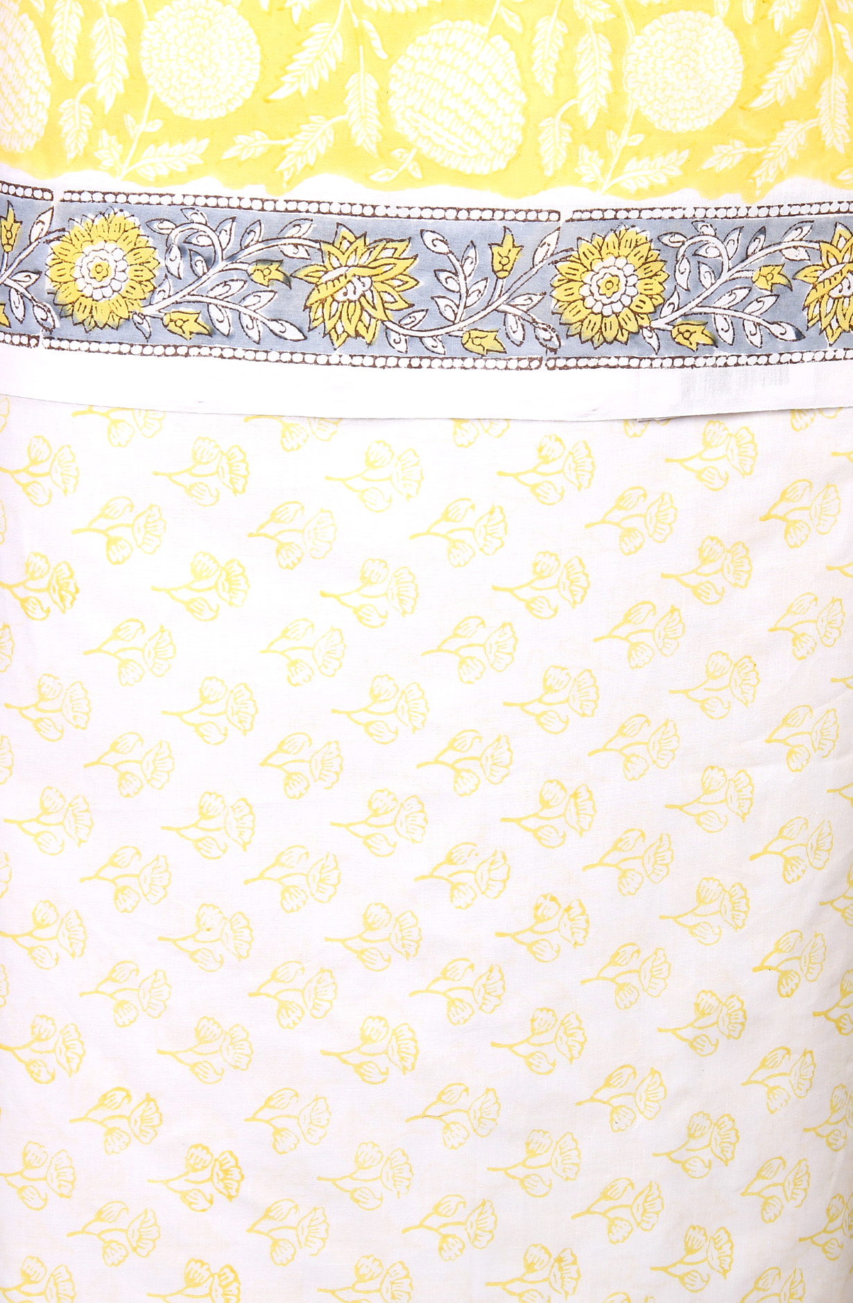 Yellow Printed Unstitched Cotton Dress Material - PFSCOT1011-4A