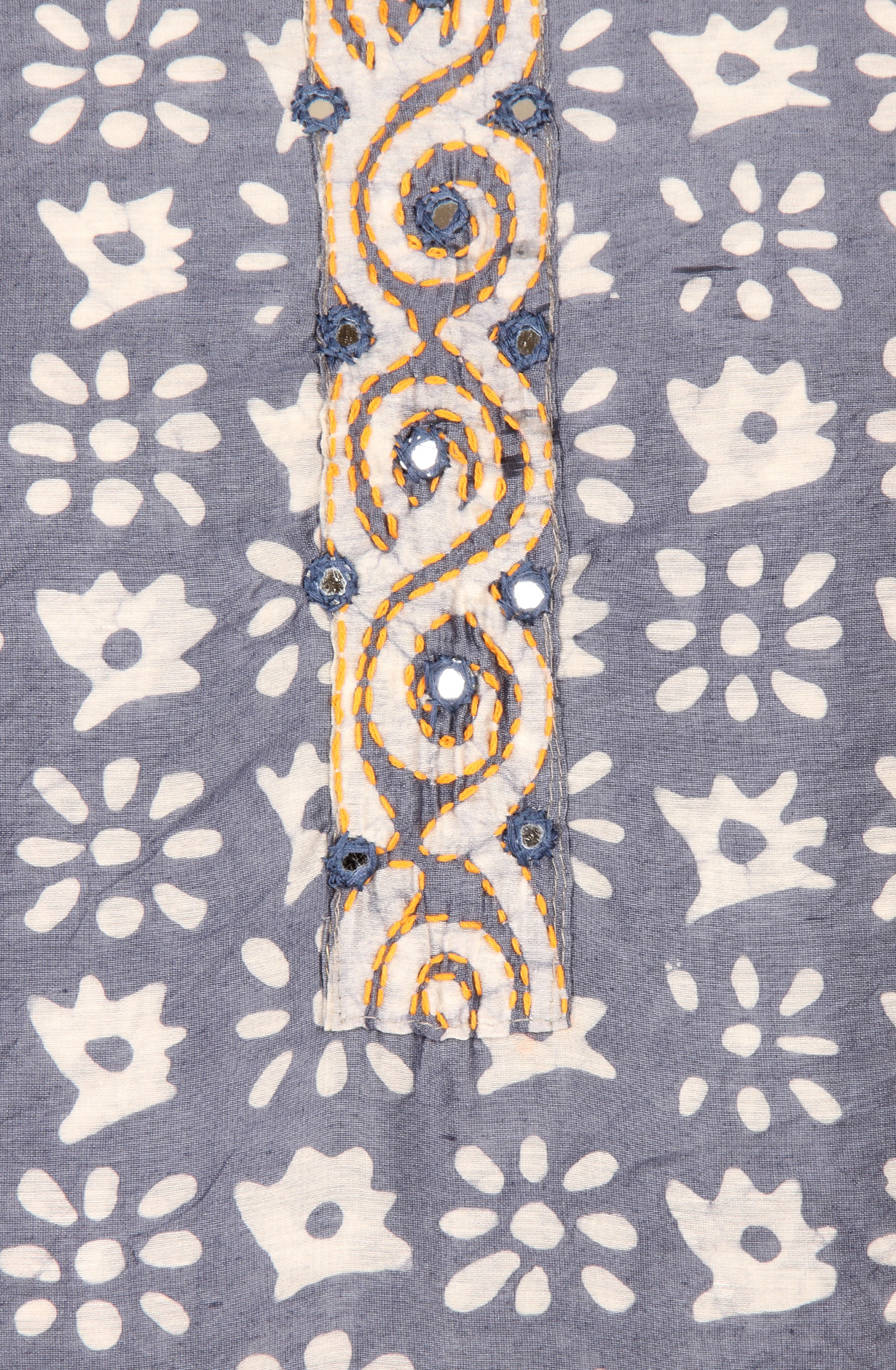 Grey Chanderi Cotton Unstitched Printed Salwar Dress Material - PFSCOT1209C