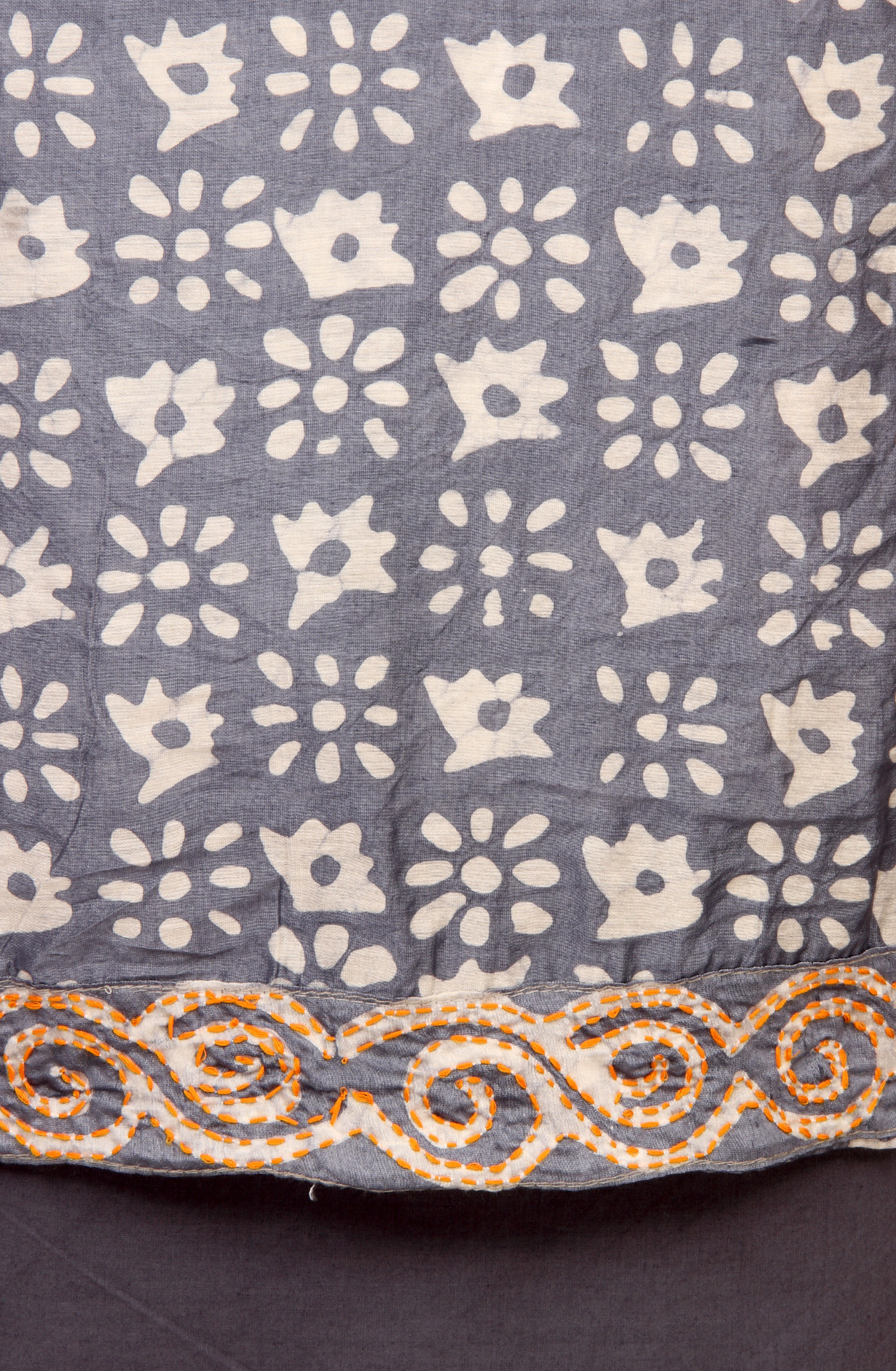 Grey Chanderi Cotton Unstitched Printed Salwar Dress Material - PFSCOT1209C