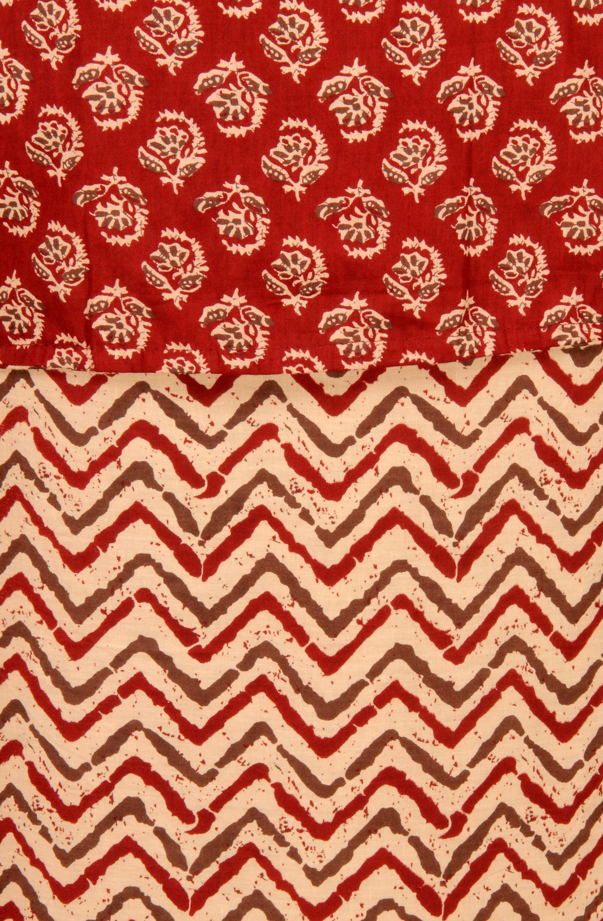 Maroon Cotton Printed Salwar Suit with Dupatta - PFSCOT1214-3A