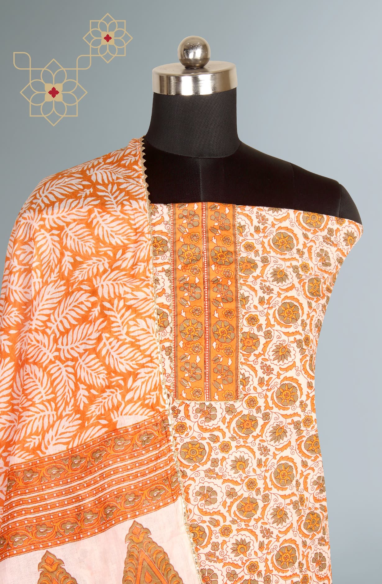 Multicolor Cotton Unstitched Salwar Kameez - PFSCOT4137-10A