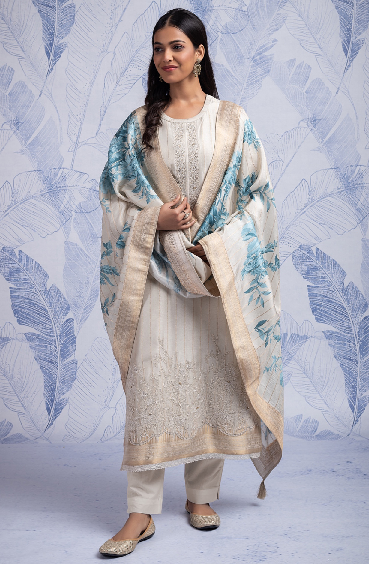 Silk Jacquard Salwaar Kameez with Dupatta - PHO2369A