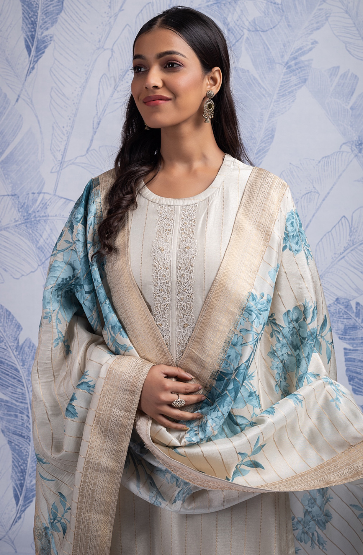Silk Jacquard Salwaar Kameez with Dupatta - PHO2369A