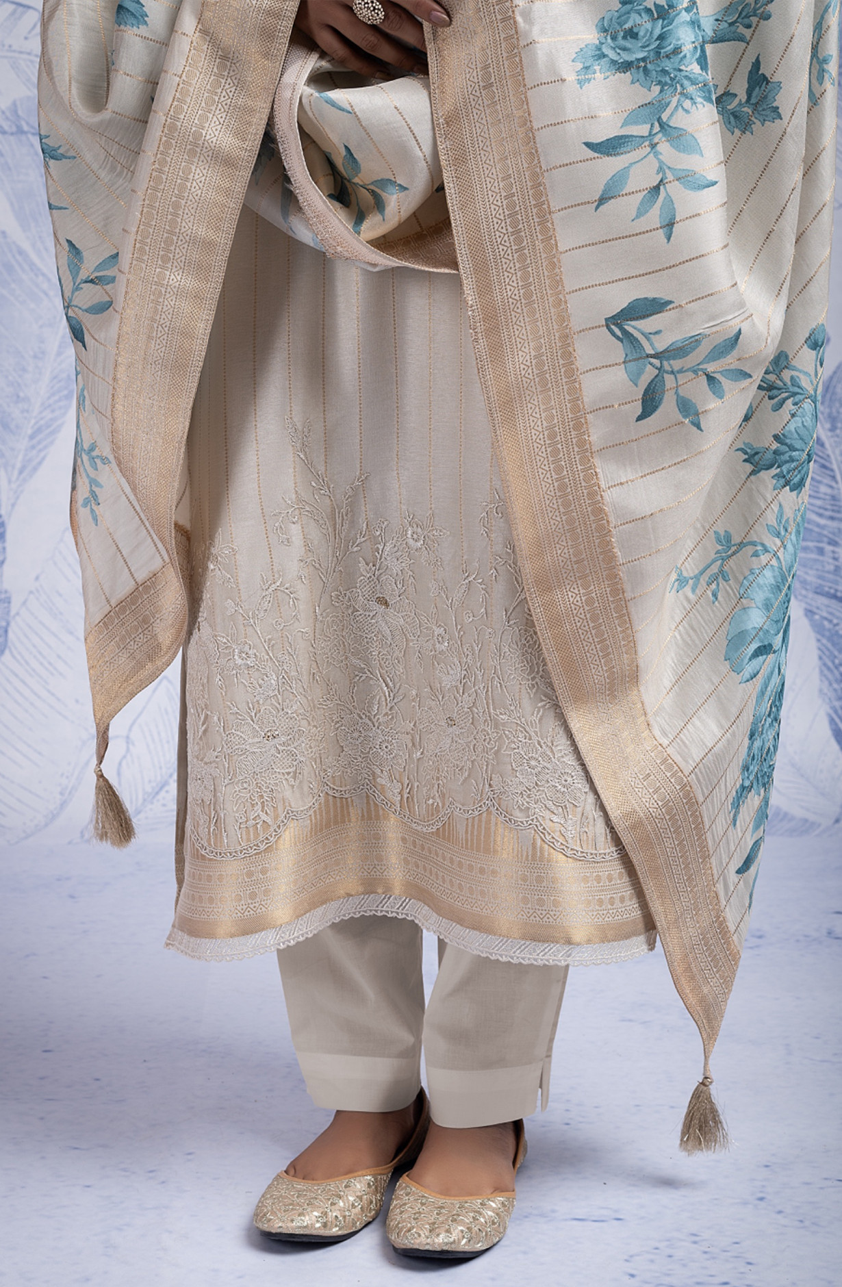 Silk Jacquard Salwaar Kameez with Dupatta - PHO2369A