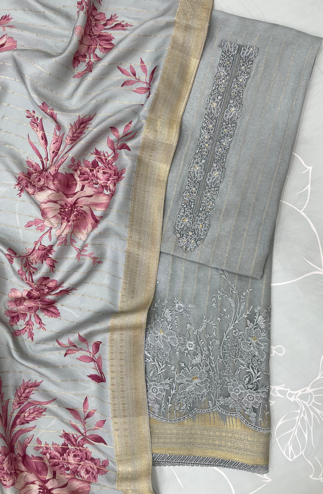 Silk Jacquard Salwaar Kameez with  Dupatta - PHO2369B