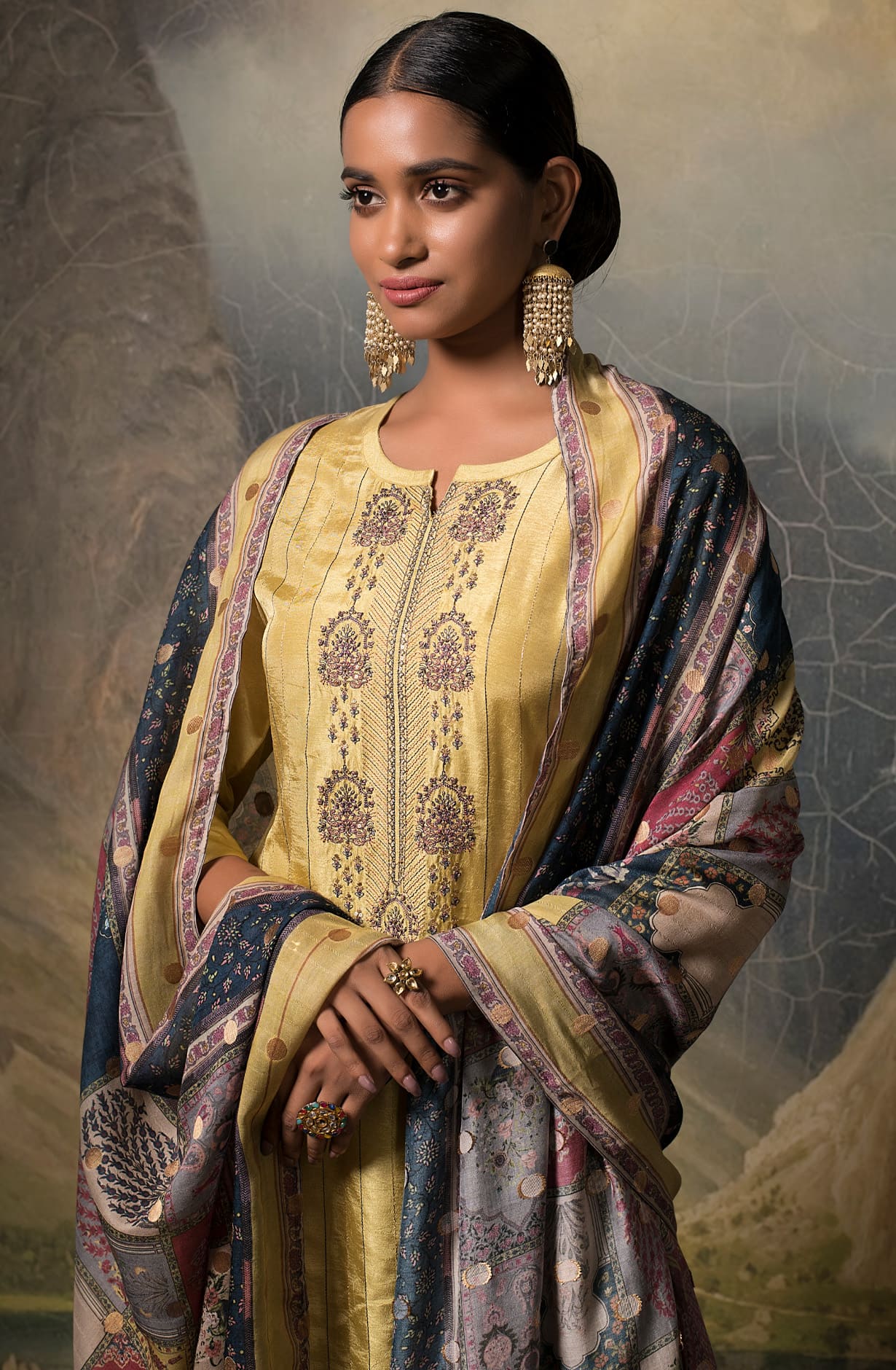 Lime Silk Exclusive Unstitched Salwar Suit - PRA1437