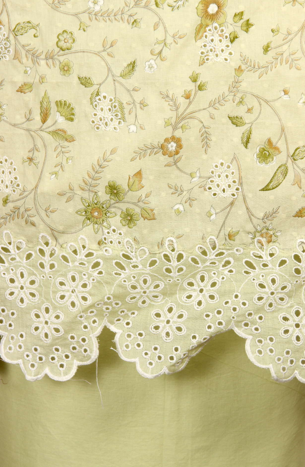 Pista Green Cotton Digital Printed with Schiffli Embroidery Suit with Chiffon Dupatta - PRAPIM2A