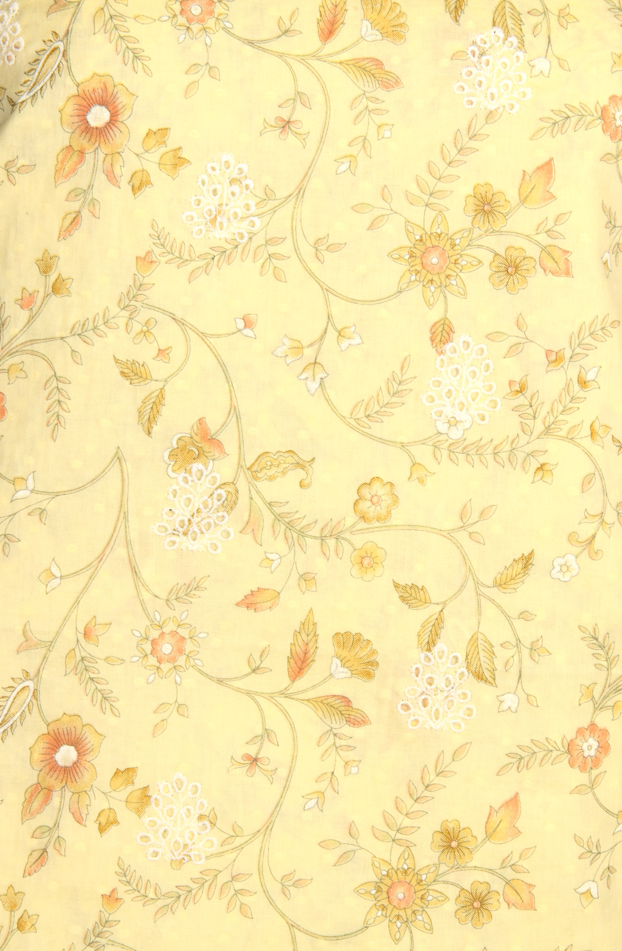 Yellow Cotton Digital Printed with Schiffli Embroidery Suit with Chiffon Dupatta - PRAPIM2B