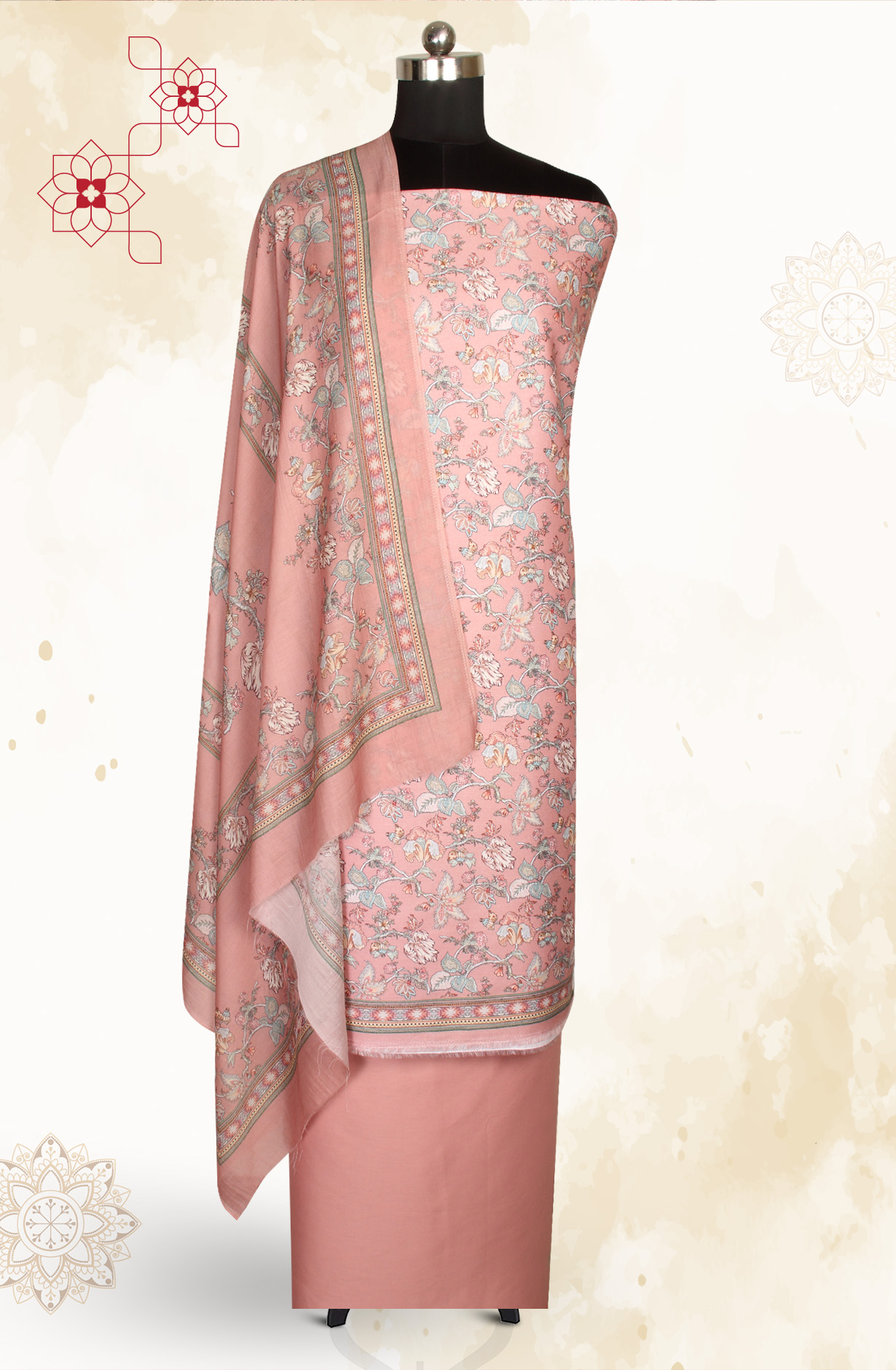 Pink Modal Cotton Printed Salwar Kameez - PUR3466