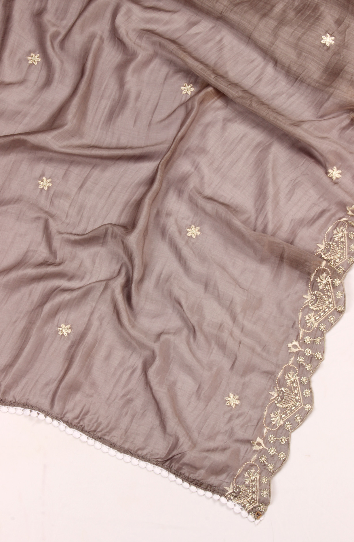 Grey Cotton Unstitched Salwar Suit with Trendy Dupatta - QAIS0038