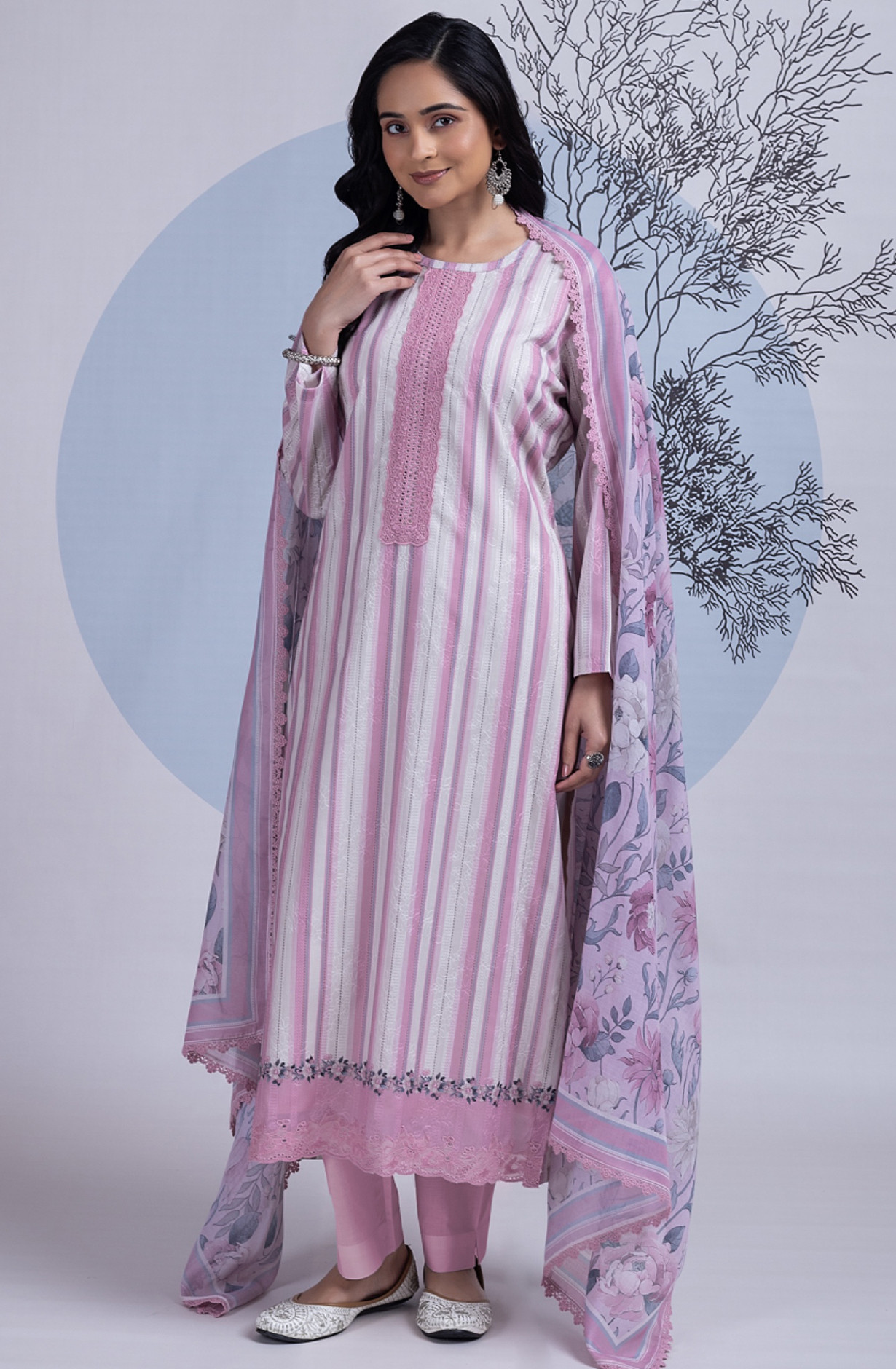 Cotton Modal Digital Printed Suit Set- QUR2408A