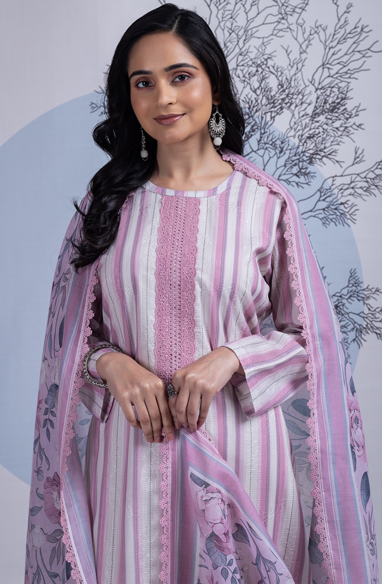 Cotton Modal Digital Printed Suit Set- QUR2408A