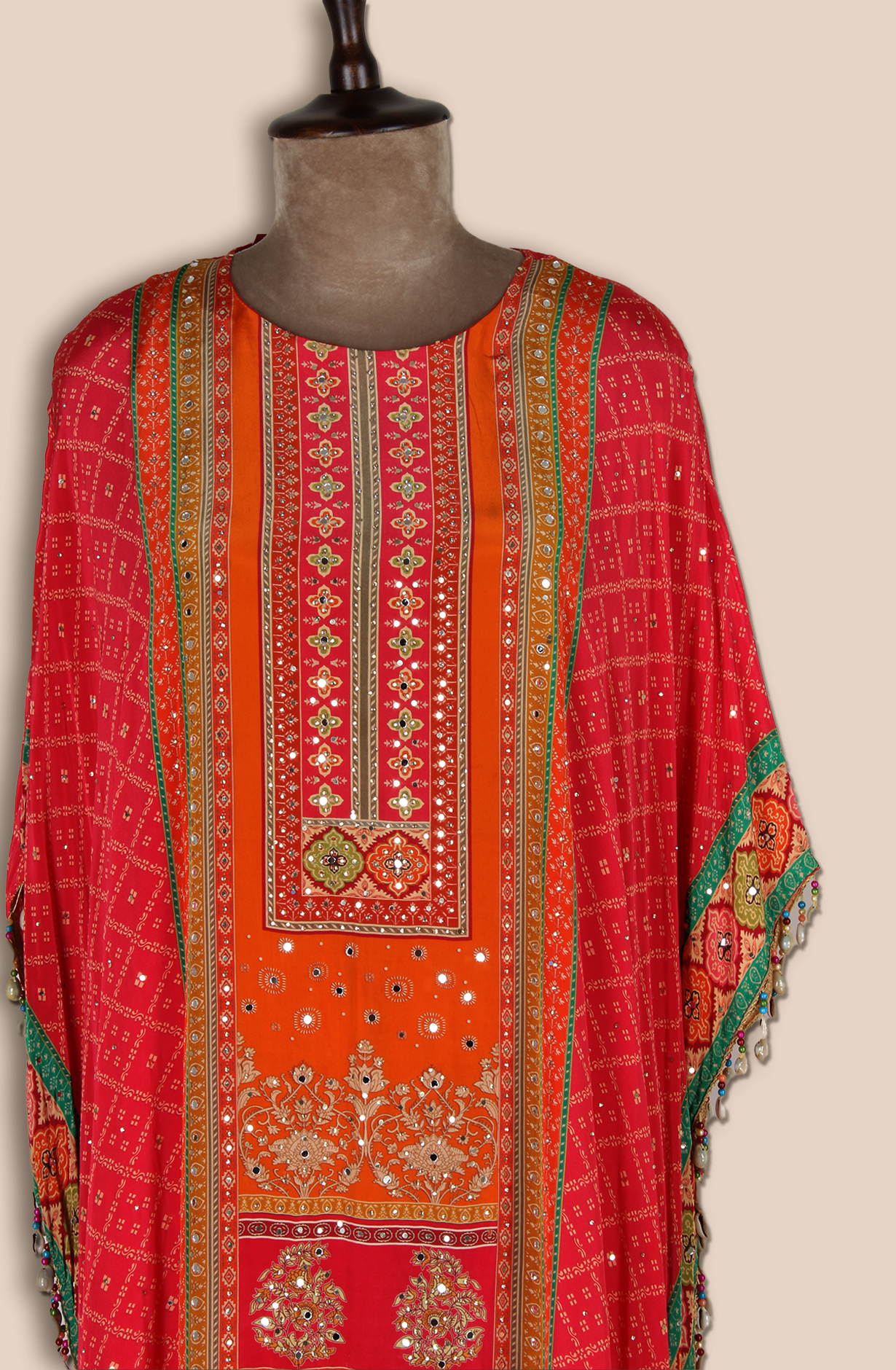 Pink Designer Crepe Kaaftan Style Kameez with Pants - R107-3164