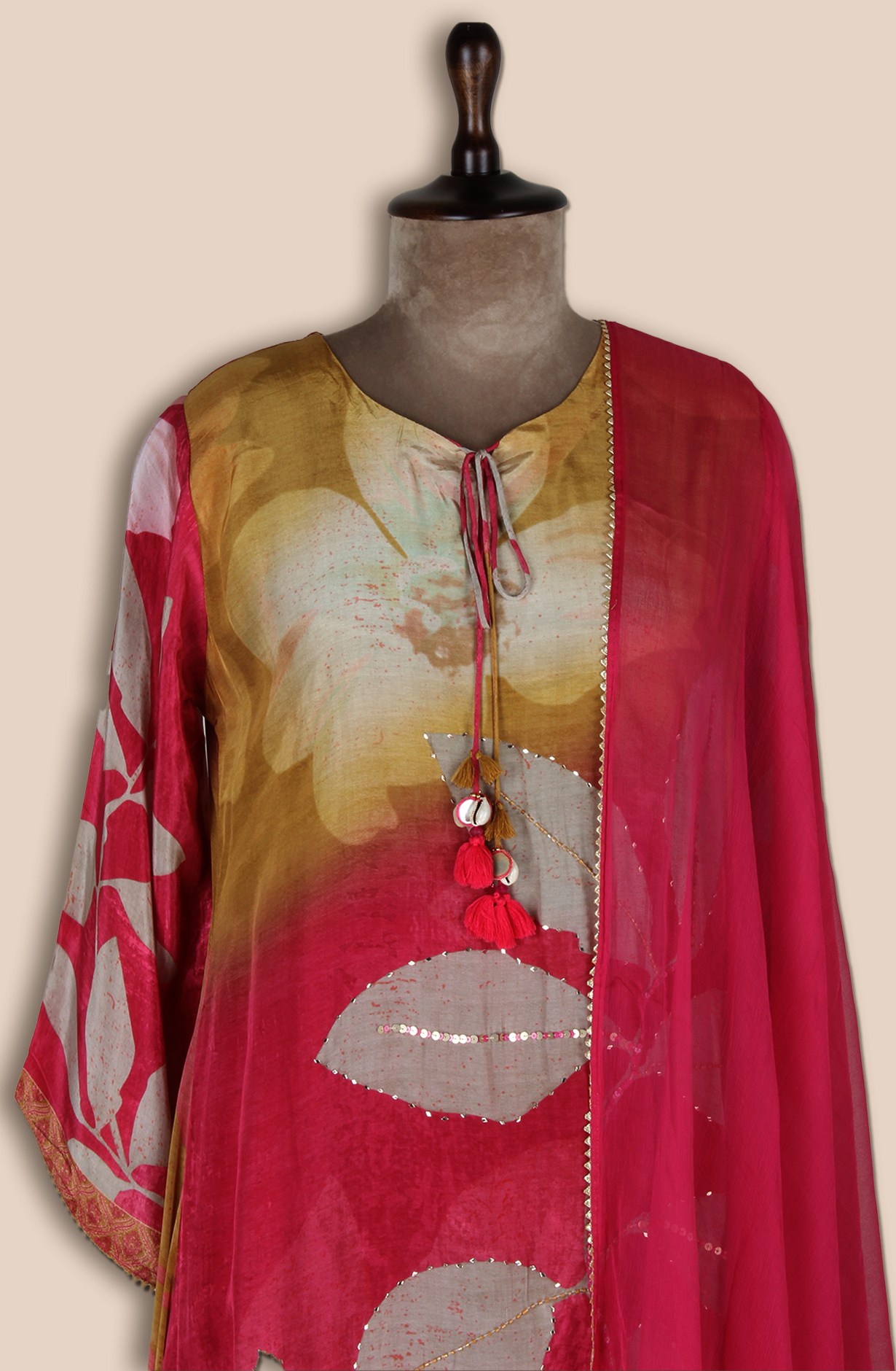 Pink Muslin Stitched Salwar Kameez with Chiffon Dupatta - R107-3190A