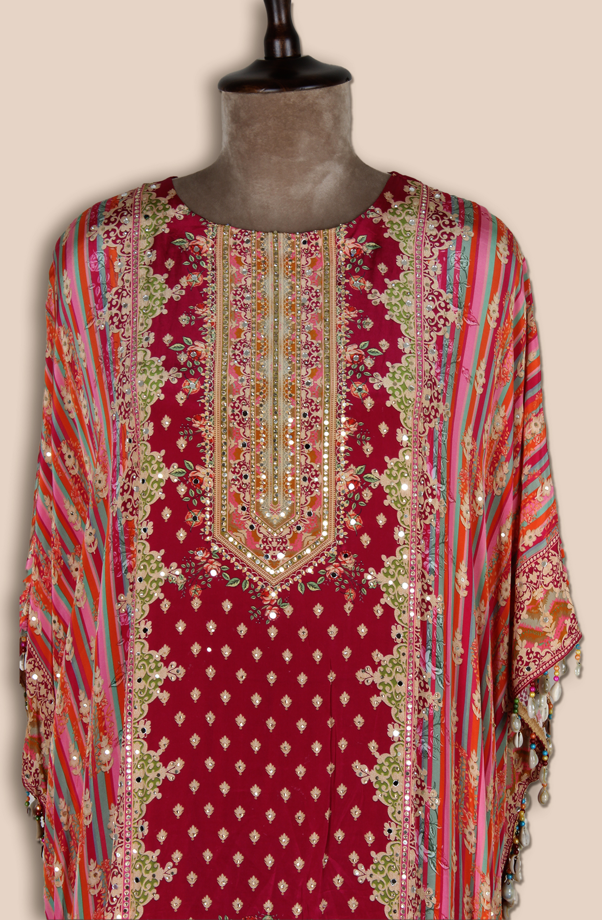 Purple Designer Crepe Kaaftan Style Kameez with Pants - R107-6167A