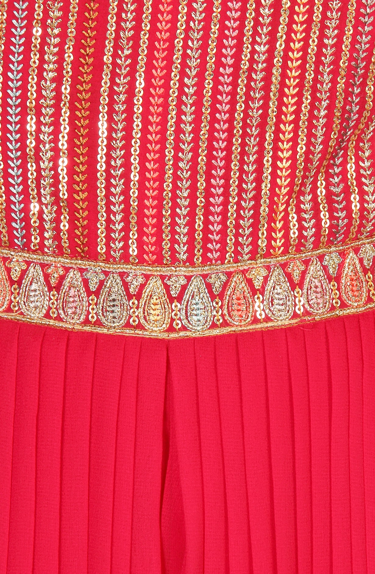 Georgette Magenta Embellished Designer JumpsuitGown - R155-KATRINA-1D