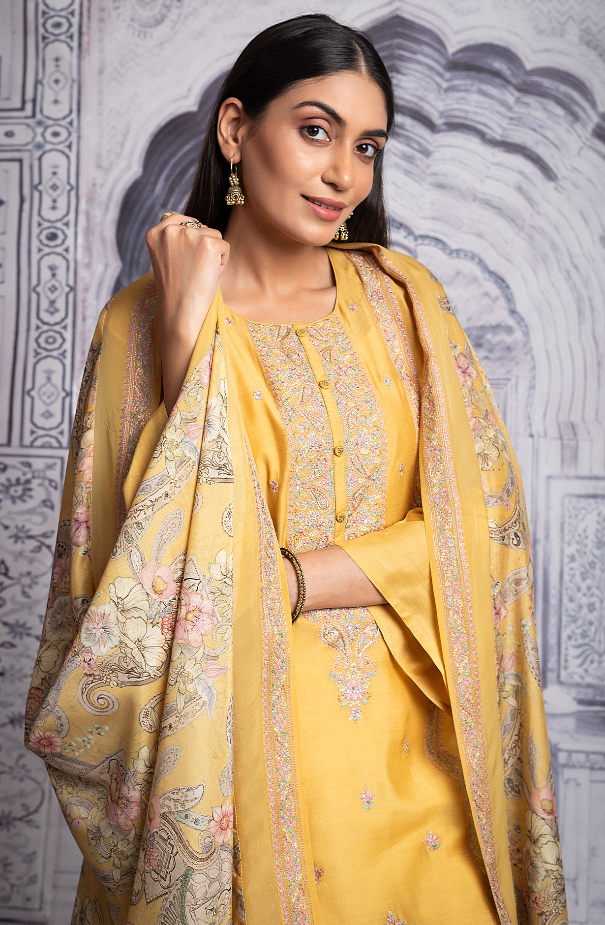 Mustard Festive Special Muslin Digital Printed Salwar Suit with Trendy Dupatta - R157-SPR1964