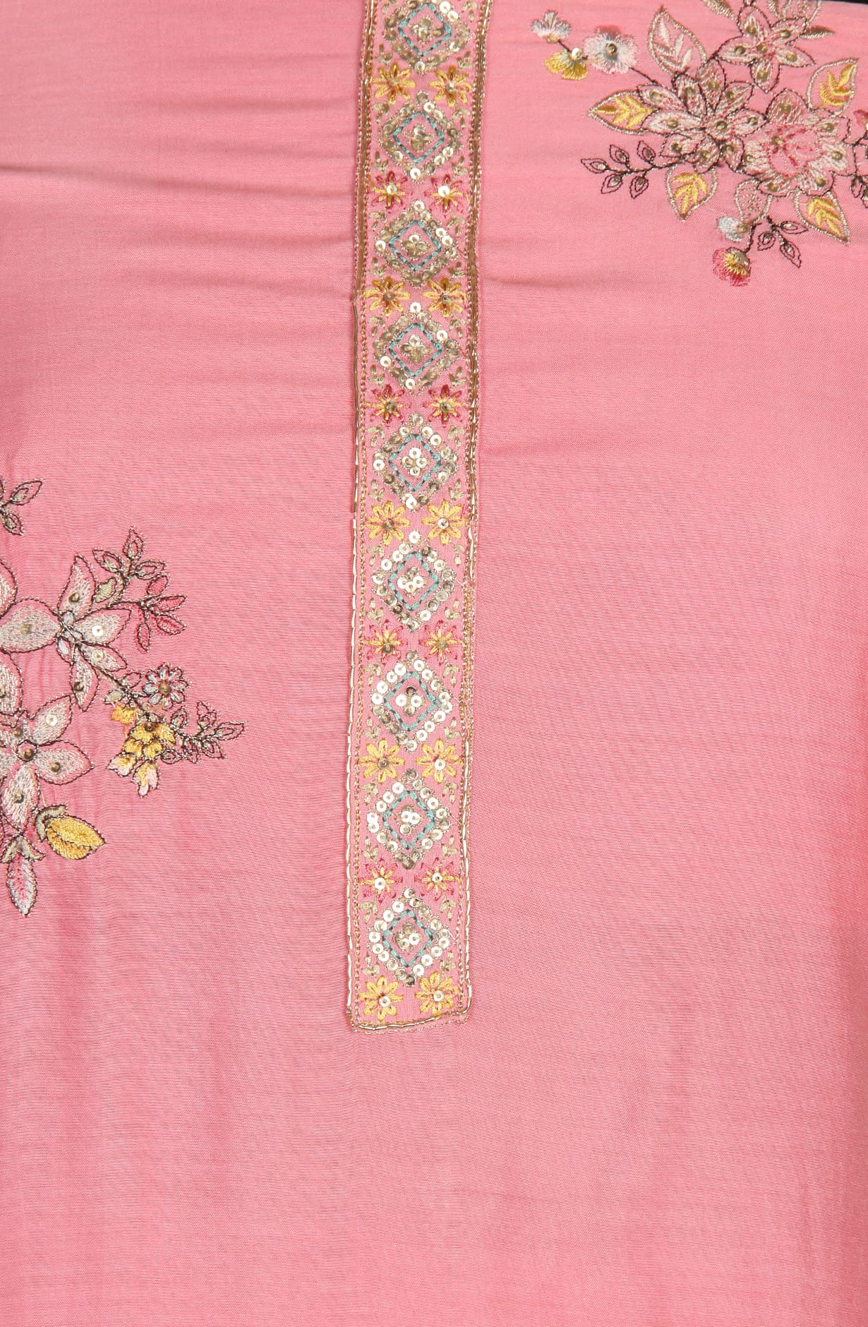 Pink Muslin Silk Exclusive Unstitched Salwar Suit with Chiffon Dupatta - R157-SPR1240