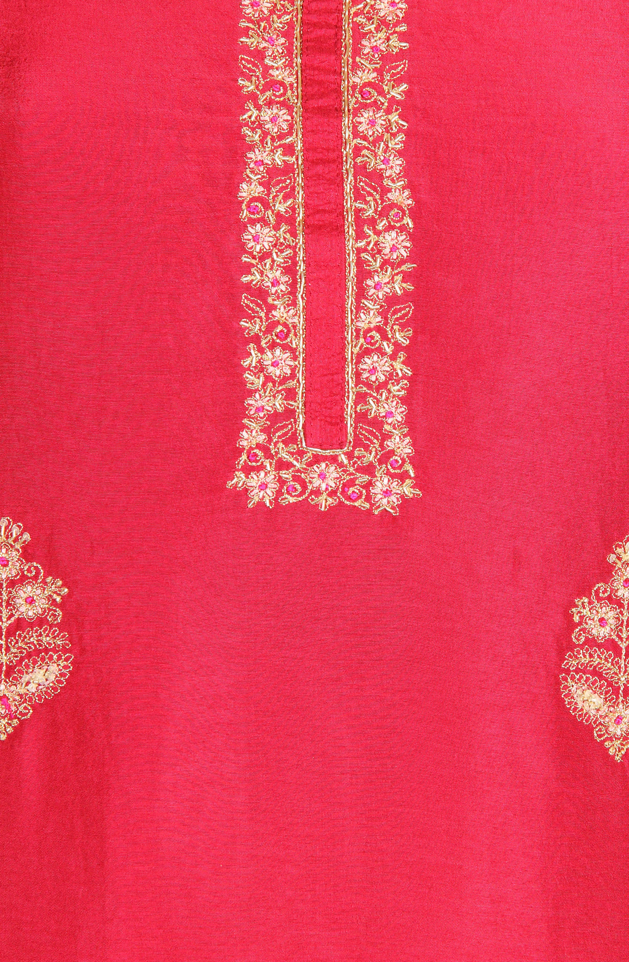 Maroon Russian Silk Exclusive Unstitched Suit-set with Organza Dupatta - R157-SPR1282A