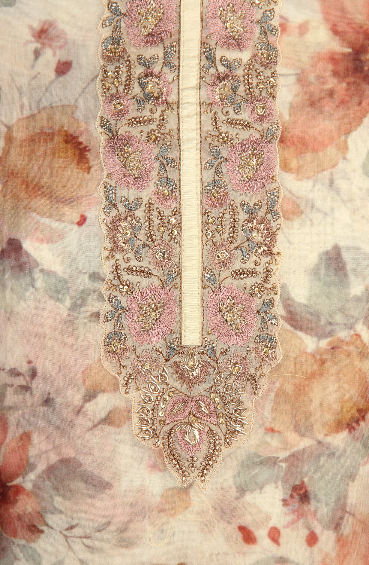 Multi-coloured Beautiful Organza Digital Printed Salwar Suit - R157-SPR1421