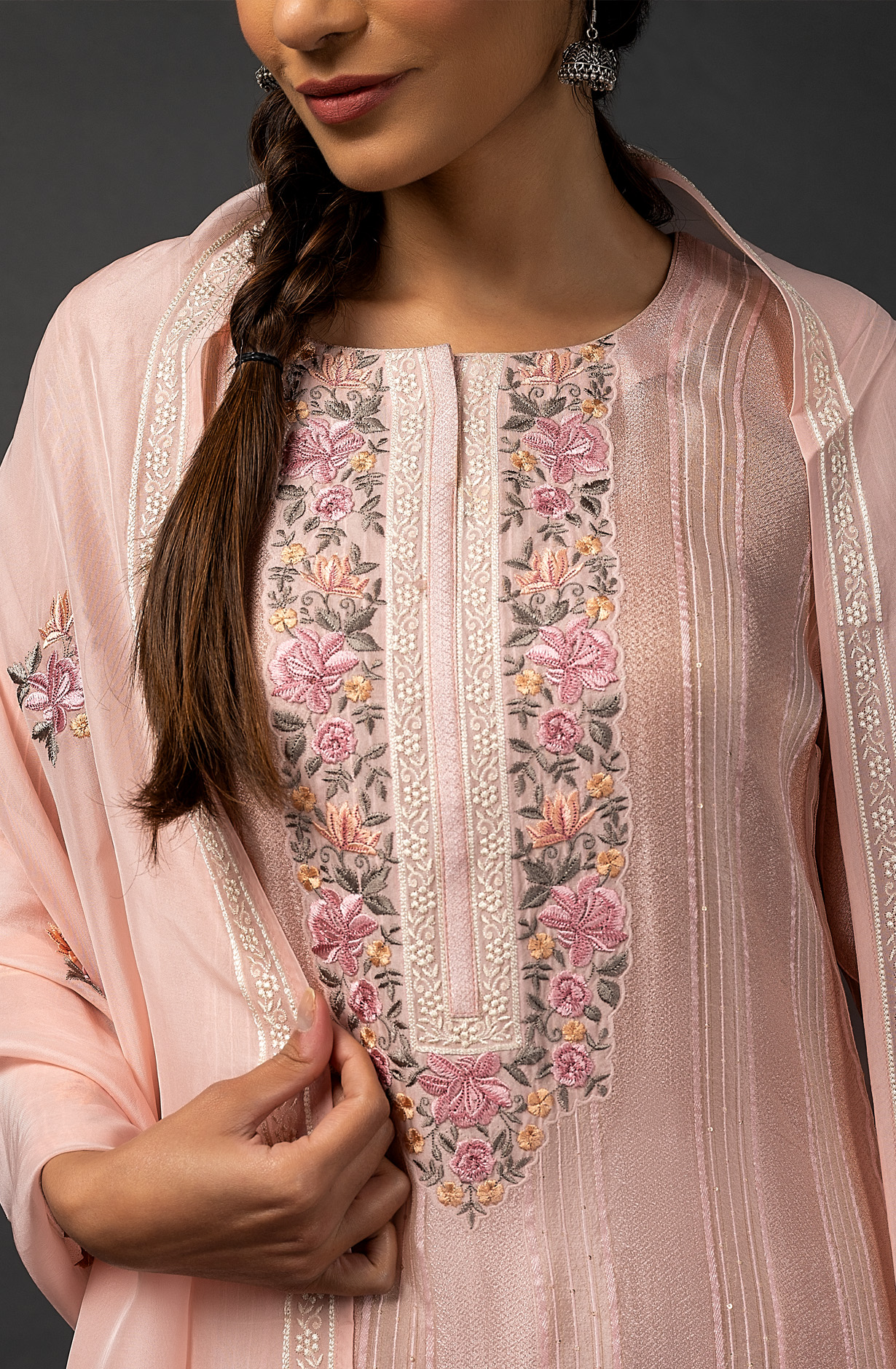 Pink Beautiful Organza Salwar Kameez with Dupatta - R157-SPR1445B