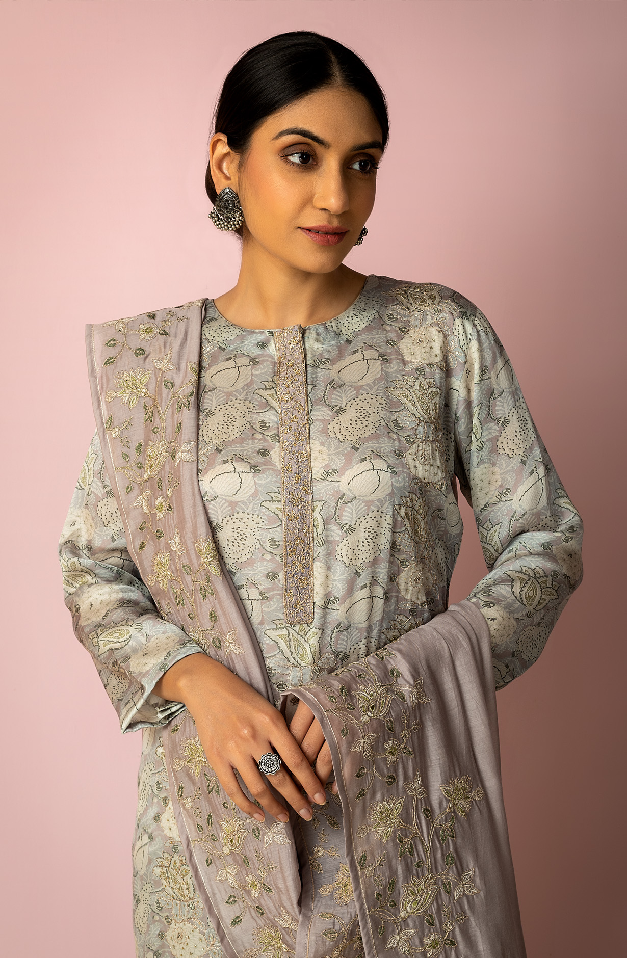 Multi-coloured Cotton Silk Digital Print Designer Salwar Kameez with Dupatta - R157-SPR1458A