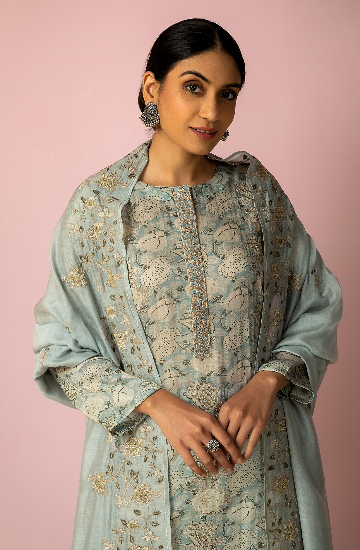 Pastel Green Cotton Silk Digital Print Designer Salwar Kameez with Dupatta - R157-SPR1458B