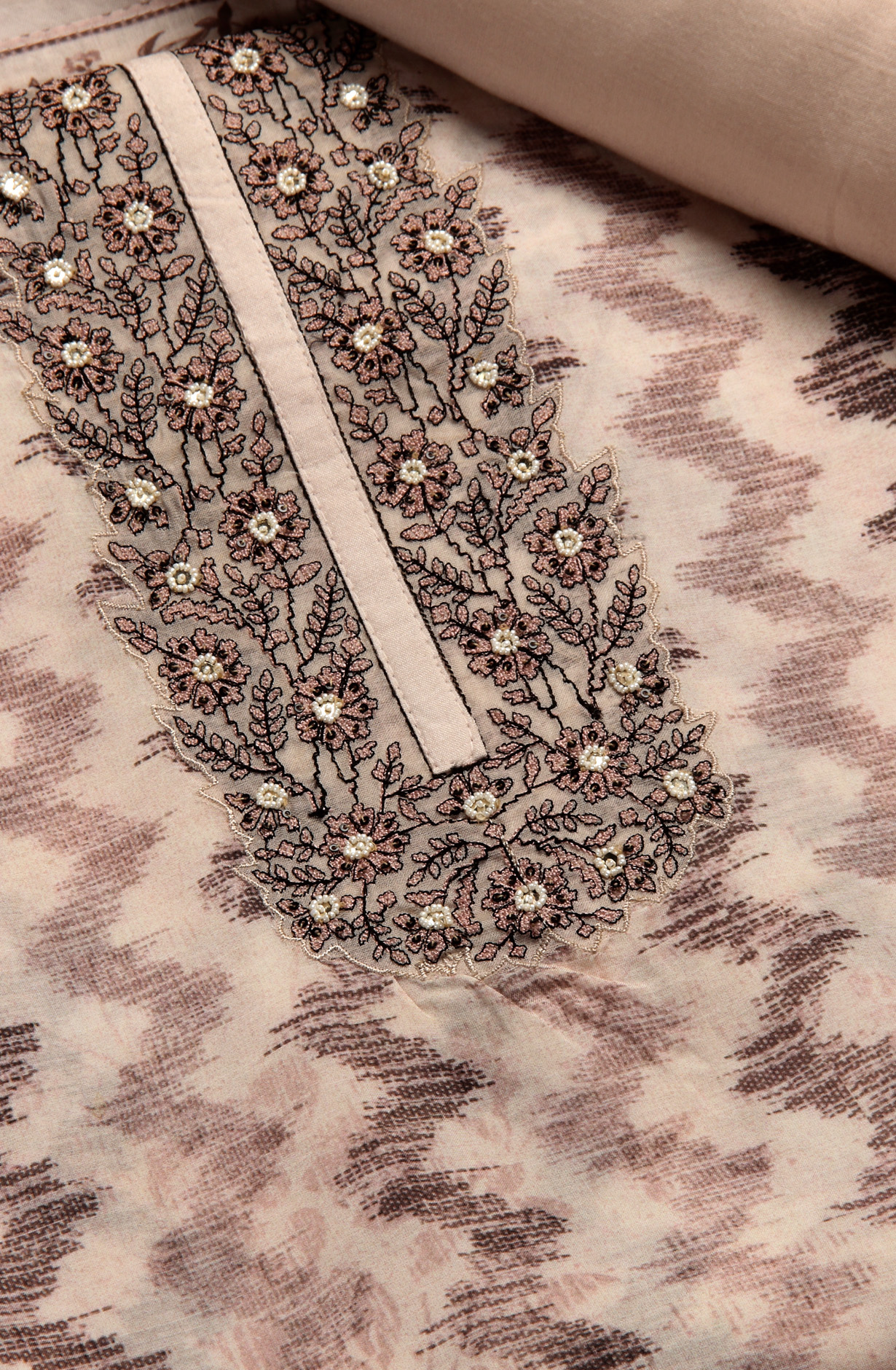 Multi-coloured Muslin Exclusive Salwar Kameez with Organza Dupatta - R157-SPR1464