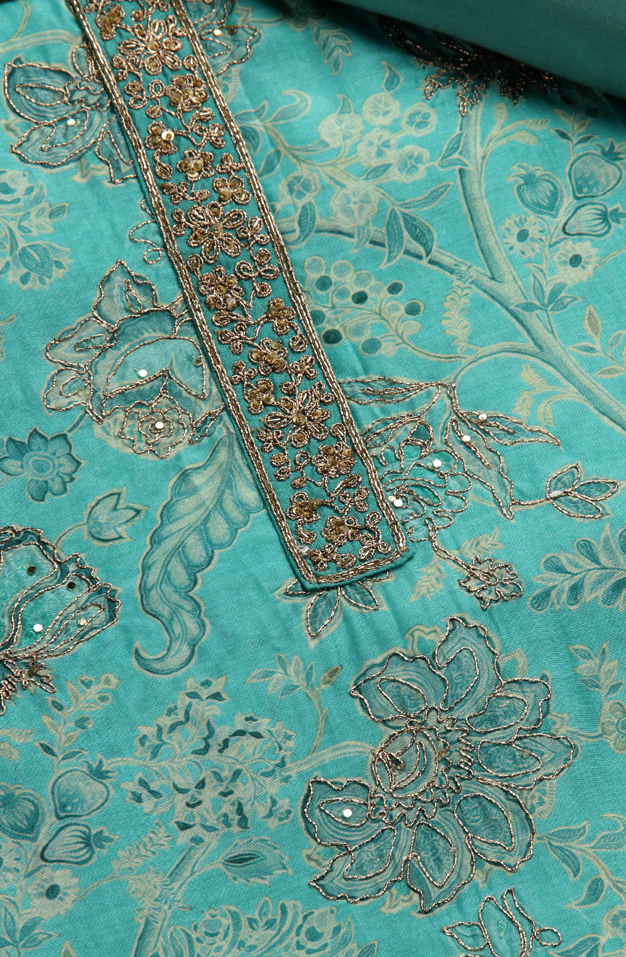 Green Modal Exclusive Salwar Kameez with Organza Dupatta - R157-SPR1506A