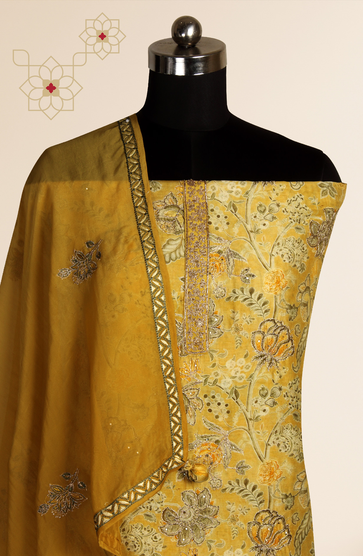 Mehndi Green Modal Exclusive Salwar Kameez with Organza Dupatta - R157-SPR1506B