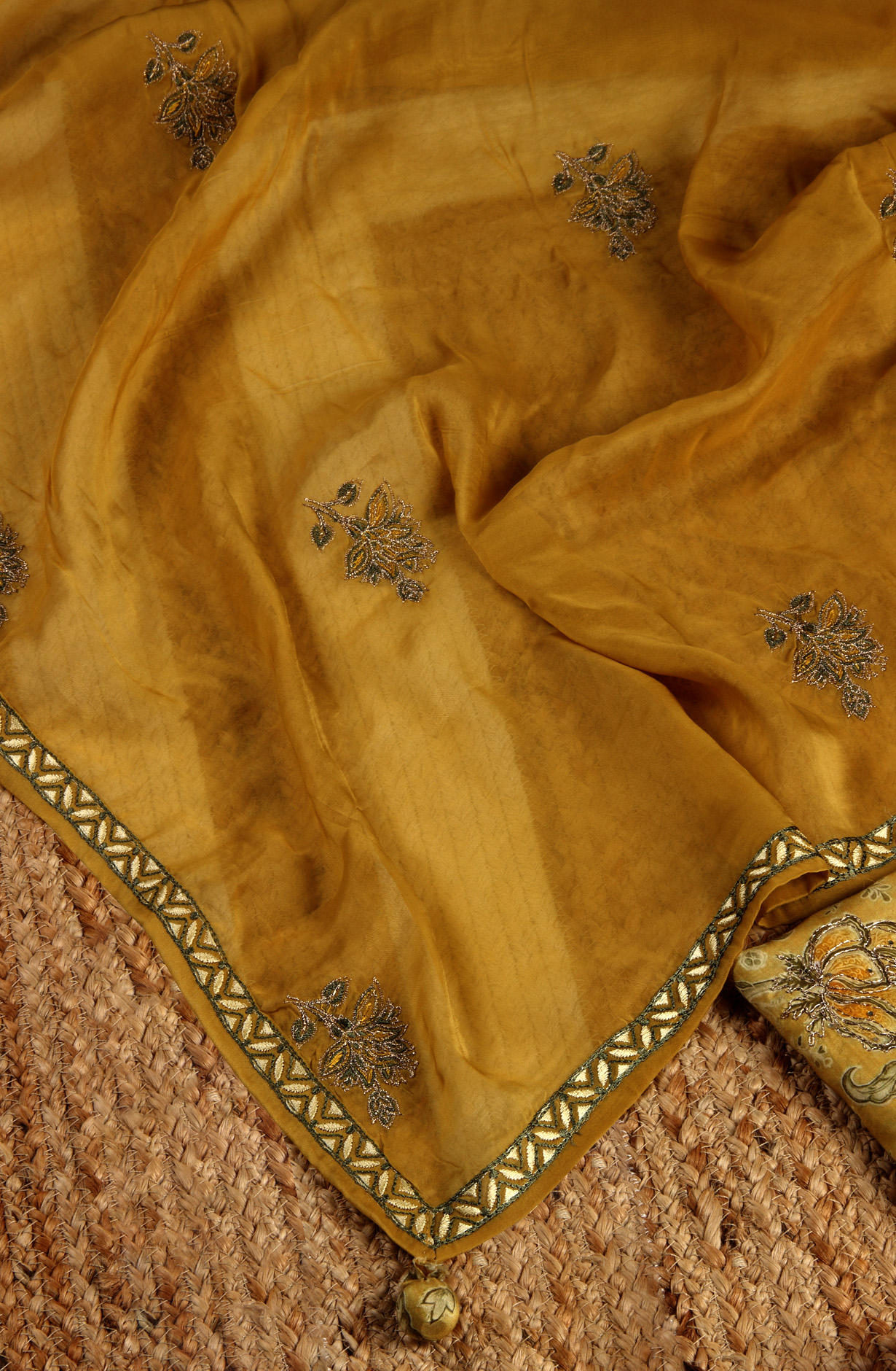 Mehndi Green Modal Exclusive Salwar Kameez with Organza Dupatta - R157-SPR1506B