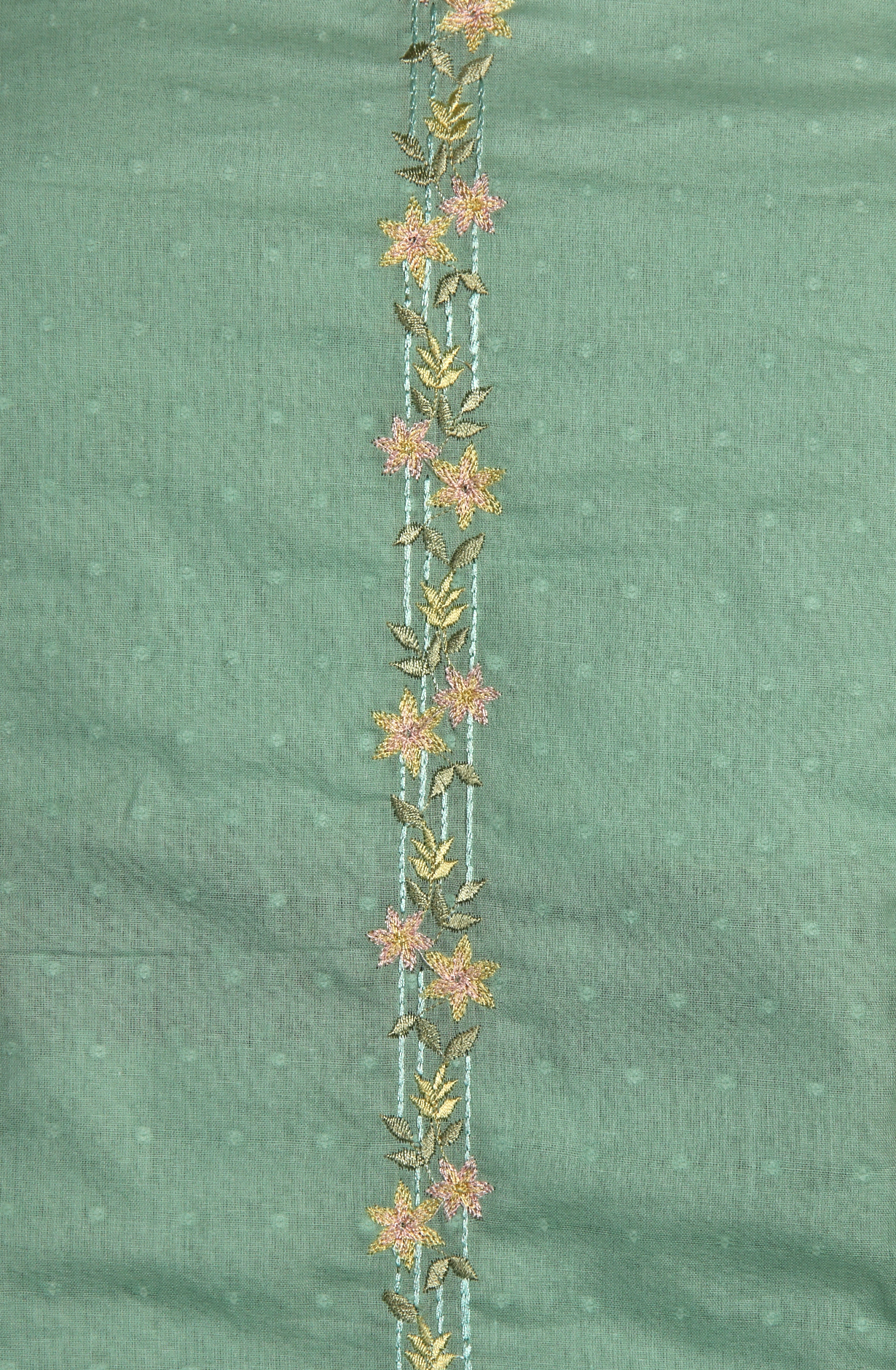 Sea Green Cotton Beautiful Embroidered Salwar Kameez with Chiffon Dupatta - R157-SPR1511C