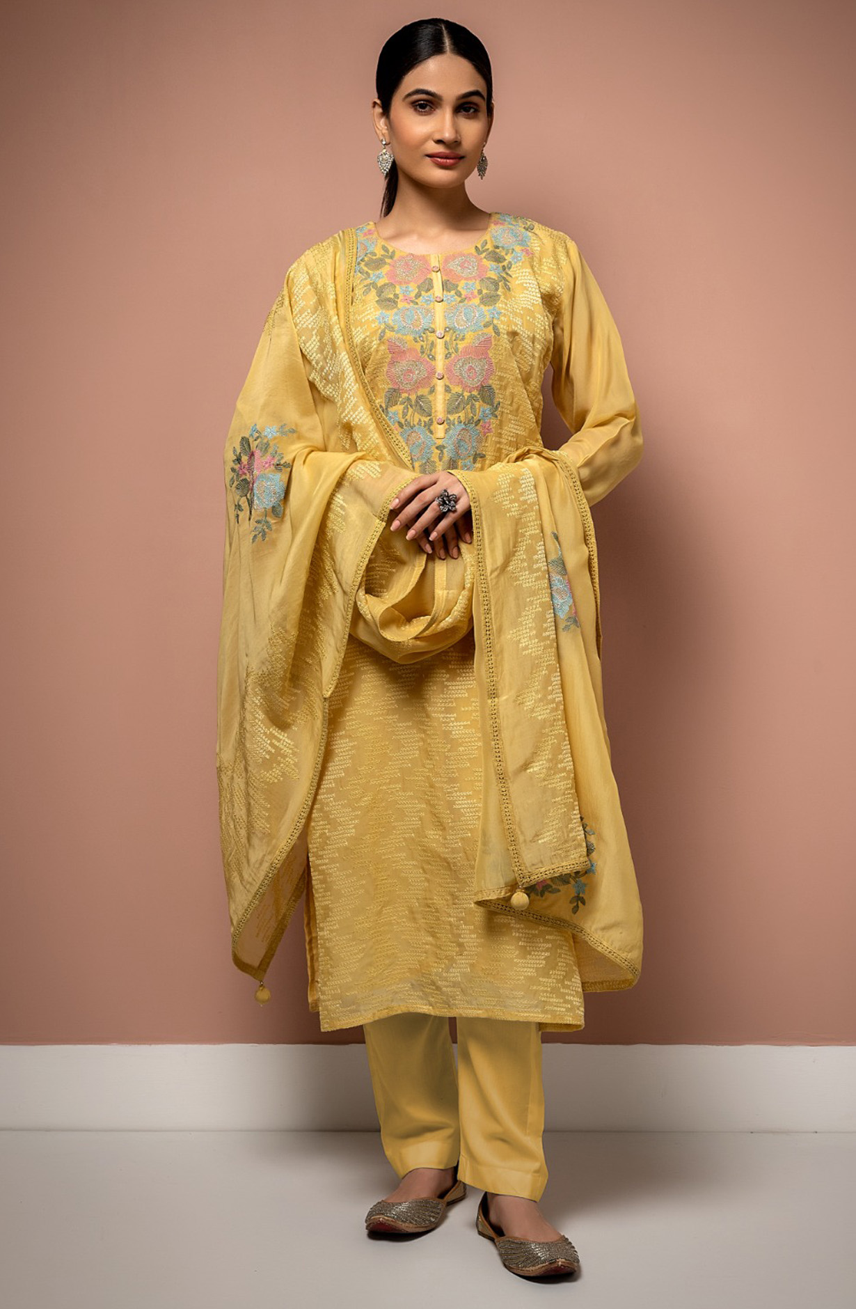 Mehndi Organza Beautiful Festive Salwar Kameez with Dupatta - R157-SPR1519A
